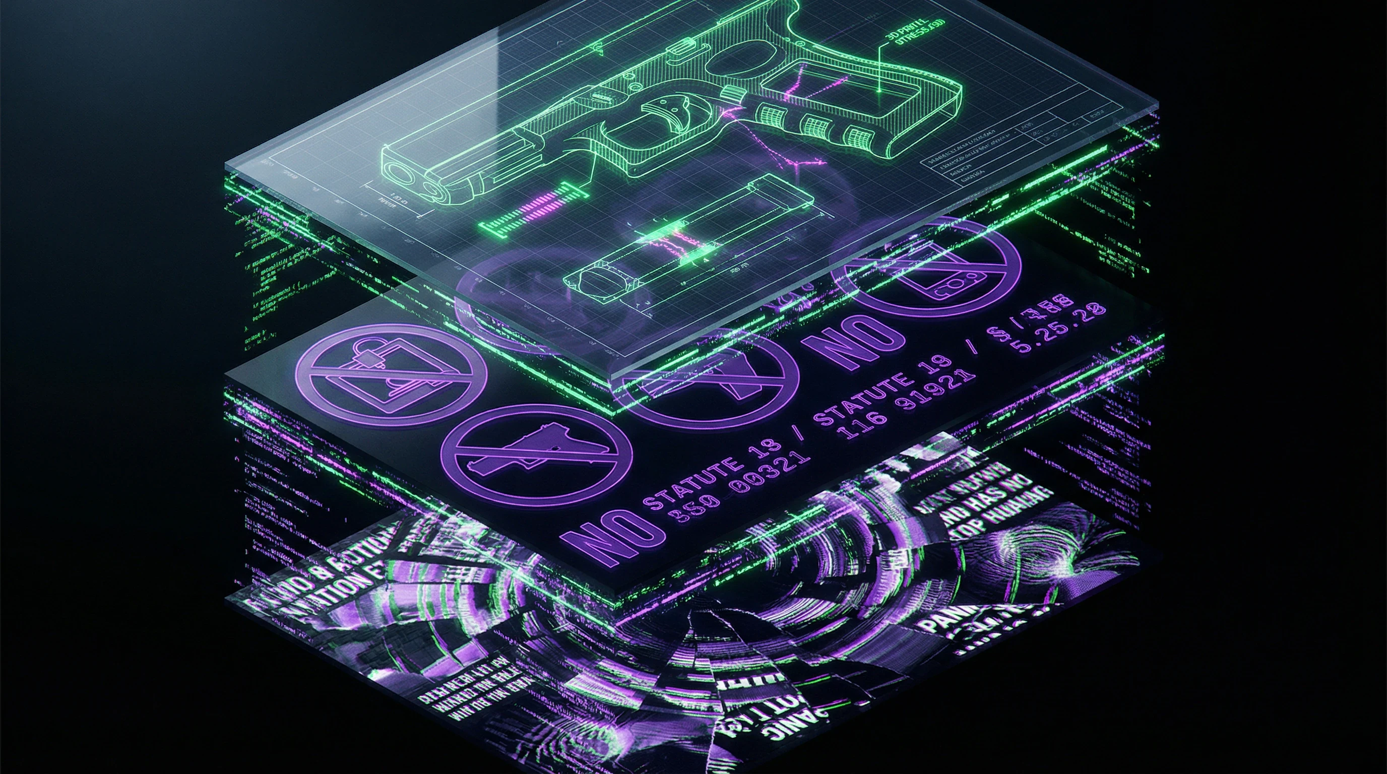 Visualization of the semantic trap of the term 3D-printed weapon with three levels of definitions