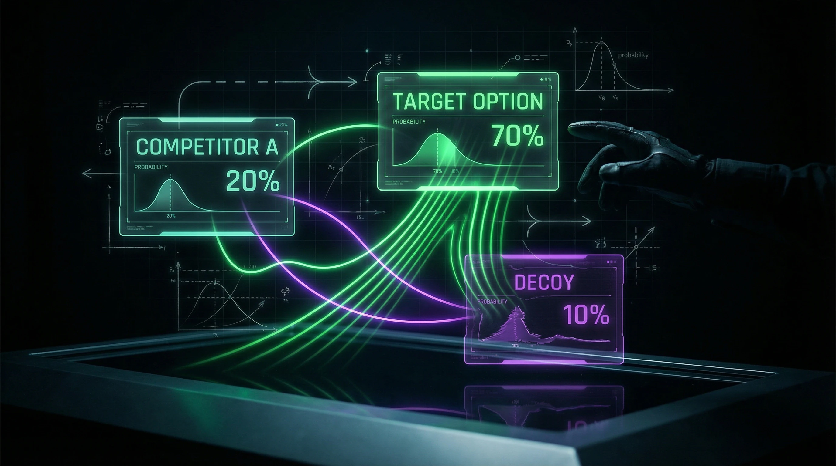 Visualization of the decoy effect in decision-making