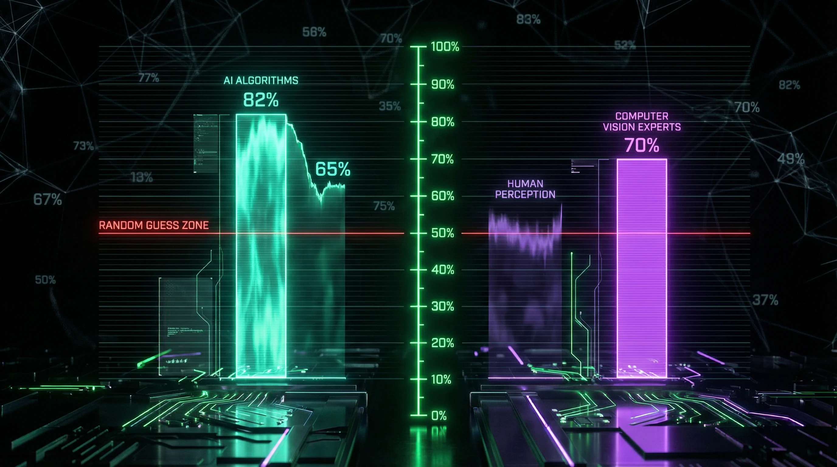 Comparative accuracy of deepfake detection by algorithms and humans