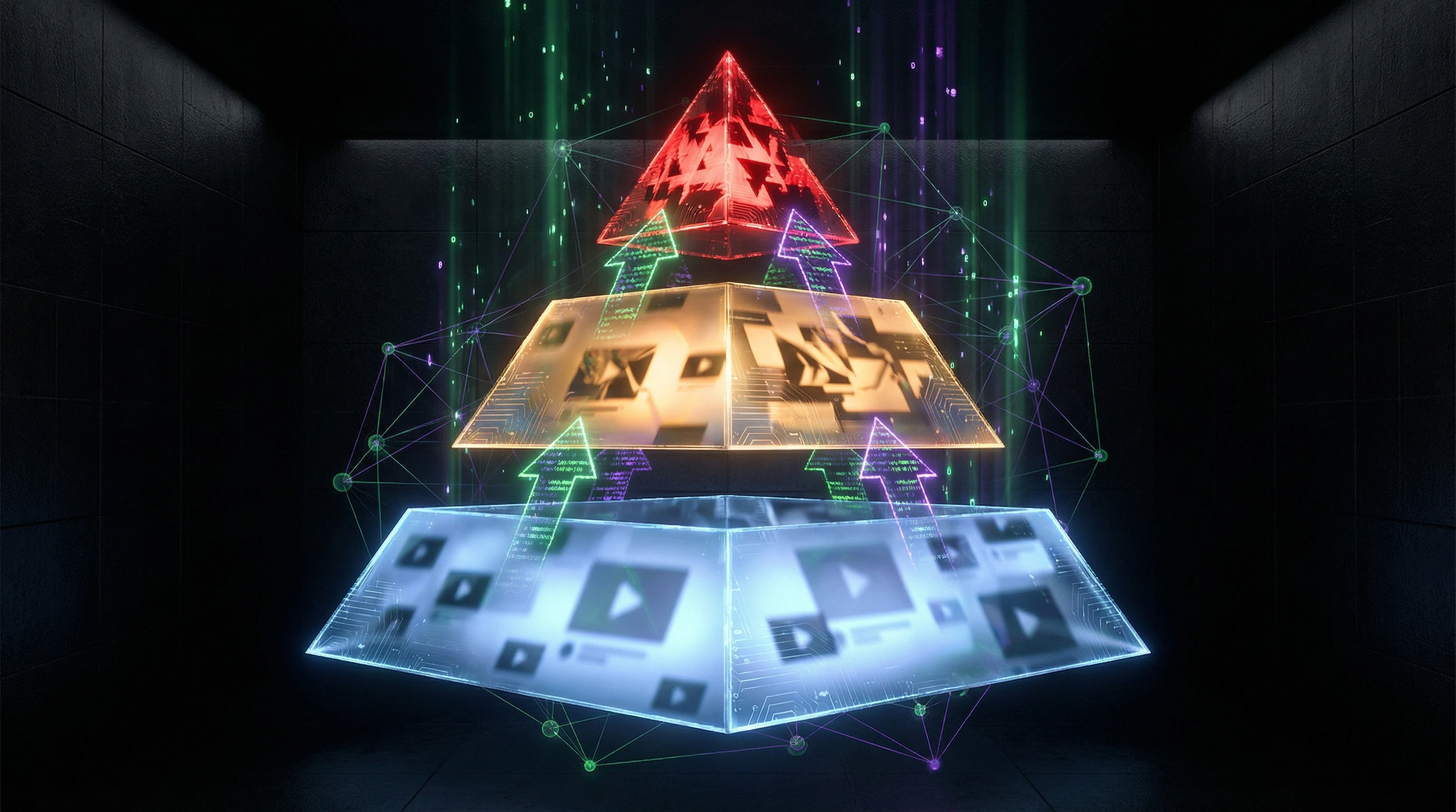 Schematic representation of the alleged radicalization pipeline with three content levels and recommendation arrows between them