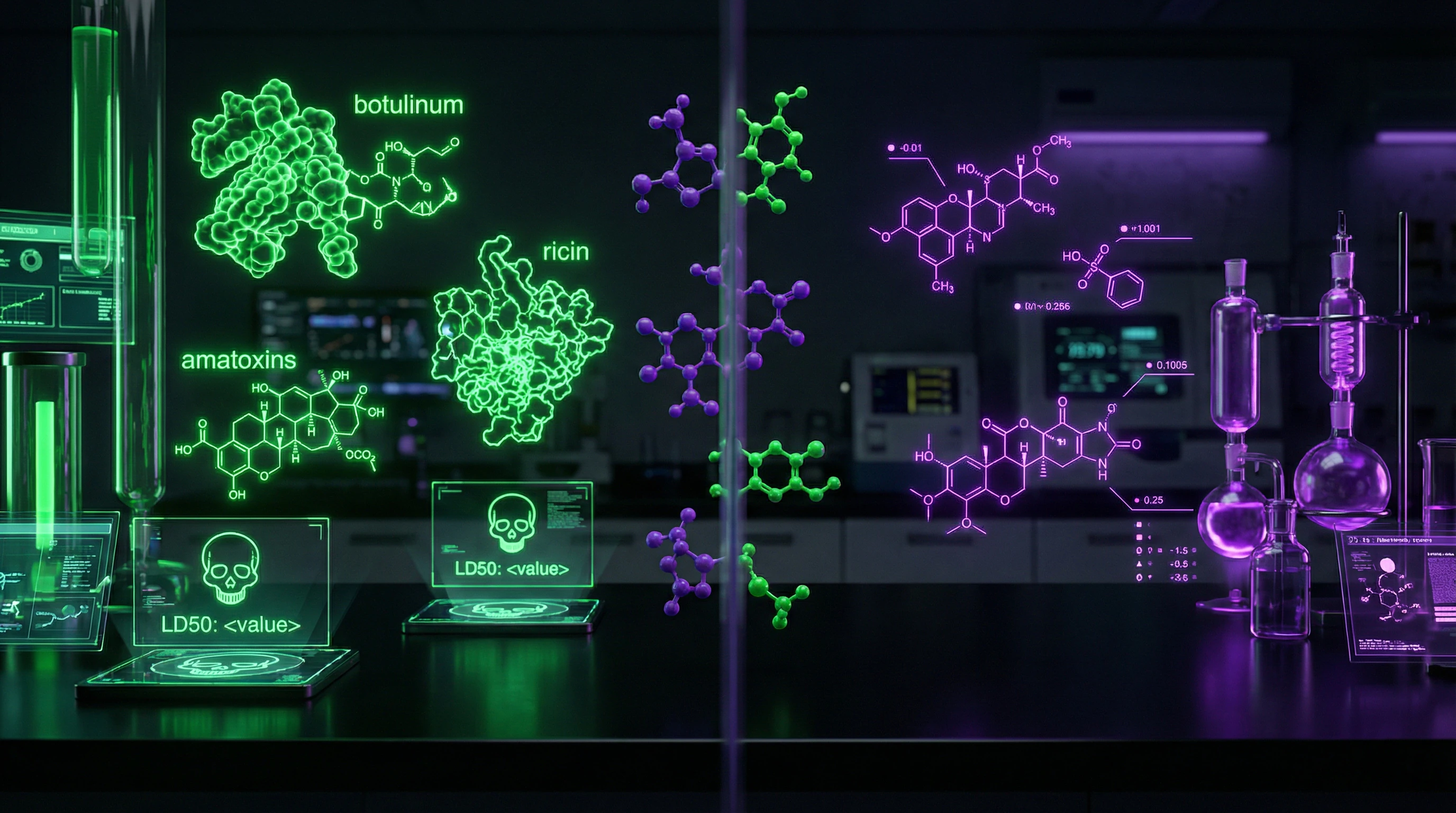 Comparative visualization of natural and synthetic substance toxicity