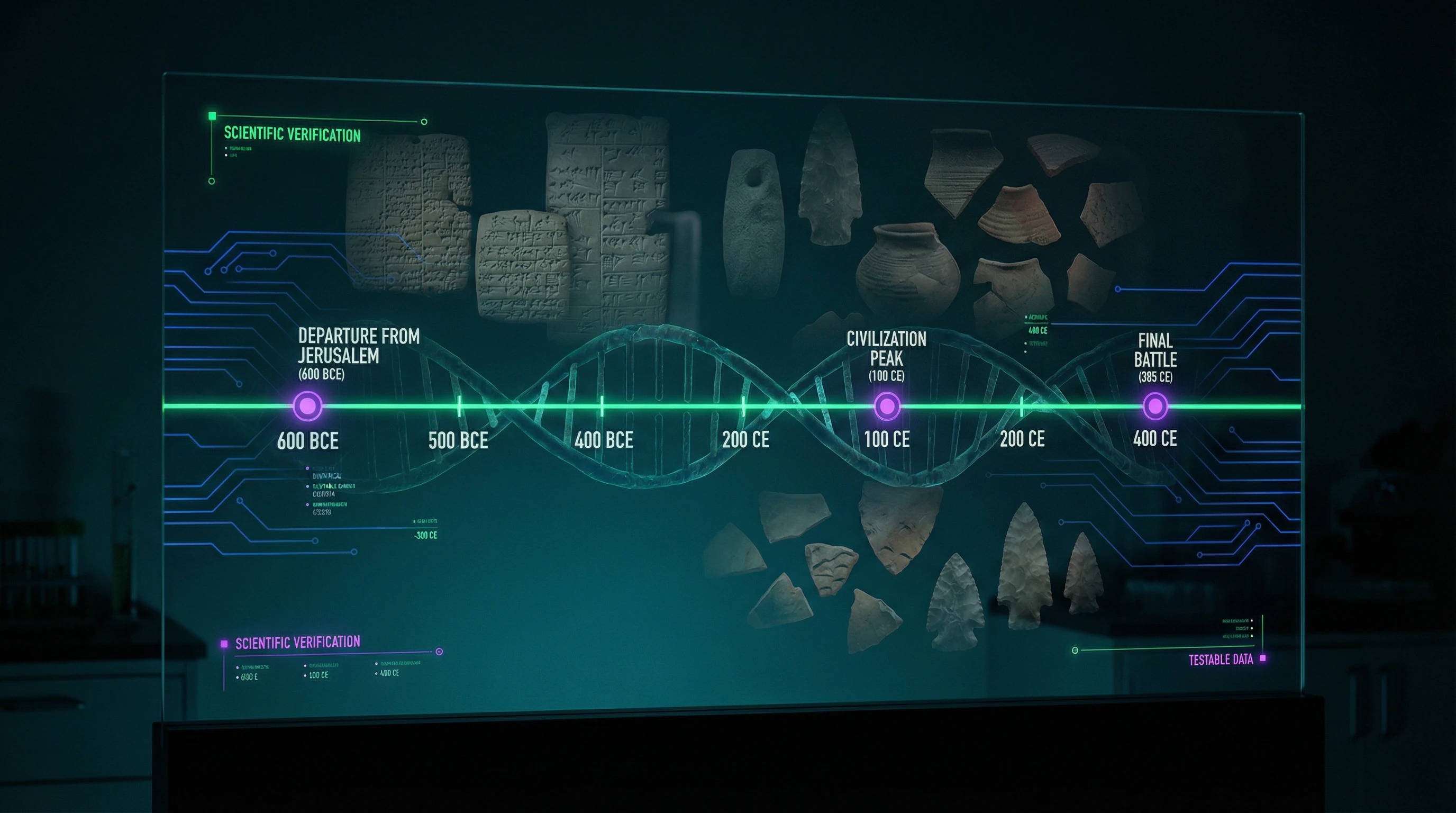 Cronología de las afirmaciones del Libro de Mormón con fechas clave de migración y eventos