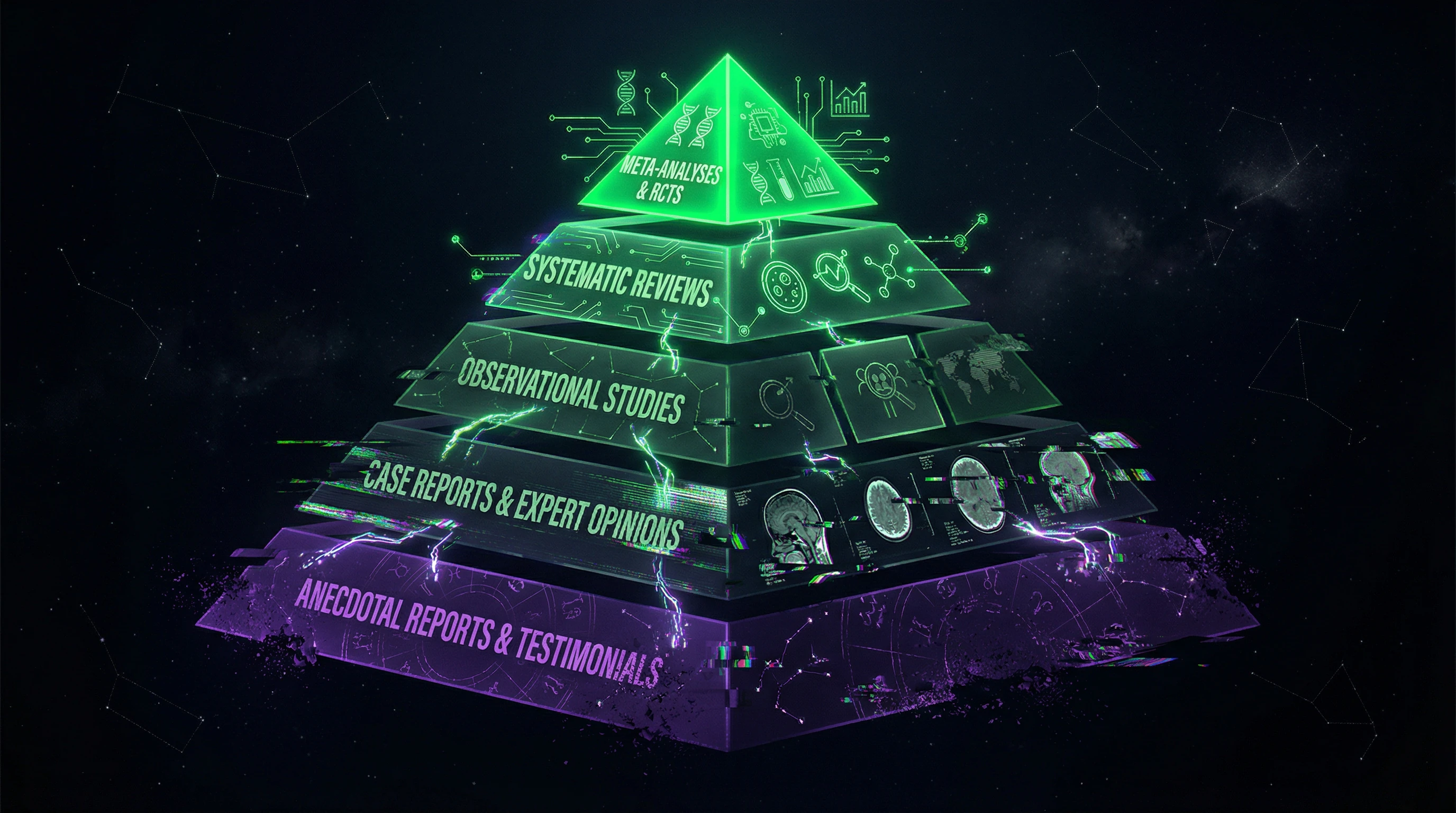 Evidence hierarchy: controlled studies versus subjective reports