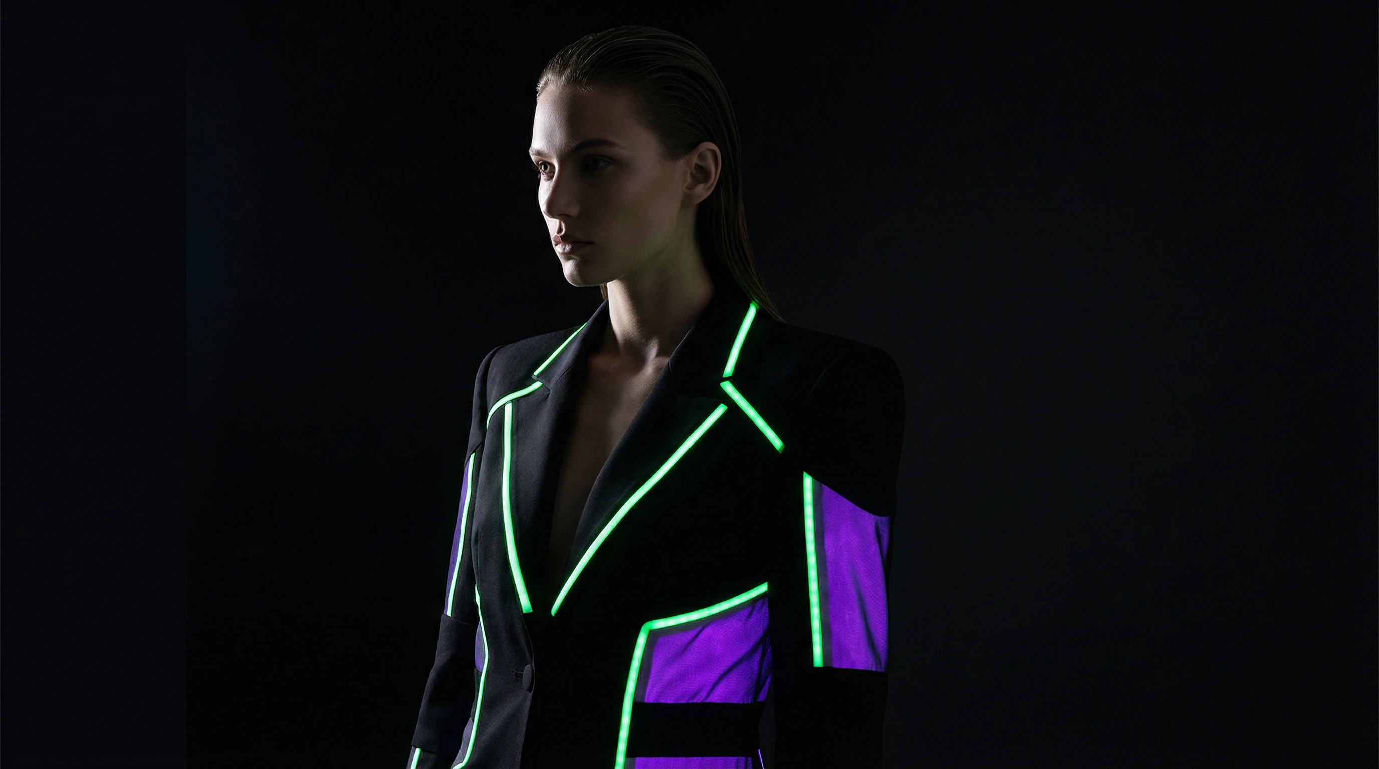 Matrix of compatibility of 12 zodiac signs with 78 possible combinations in dark tones with neon lighting