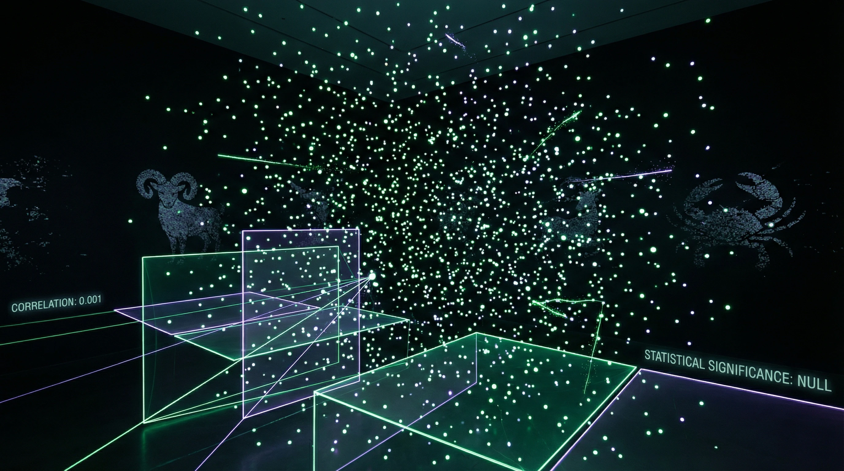 Abstract visualization of controlled astrology research results