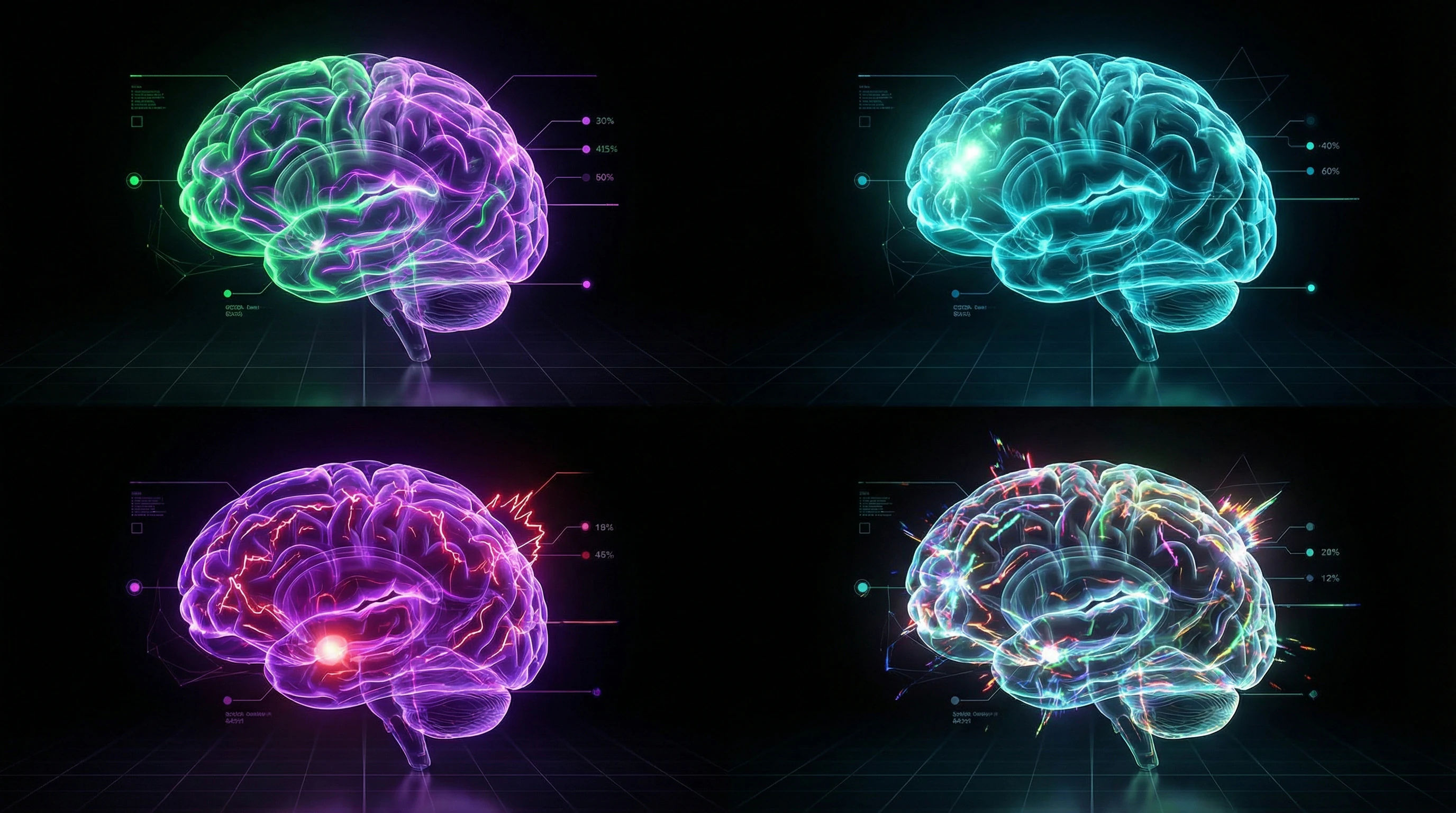 Patrones neurobiológicos de los cuatro estilos de apego con visualización de la actividad de estructuras cerebrales