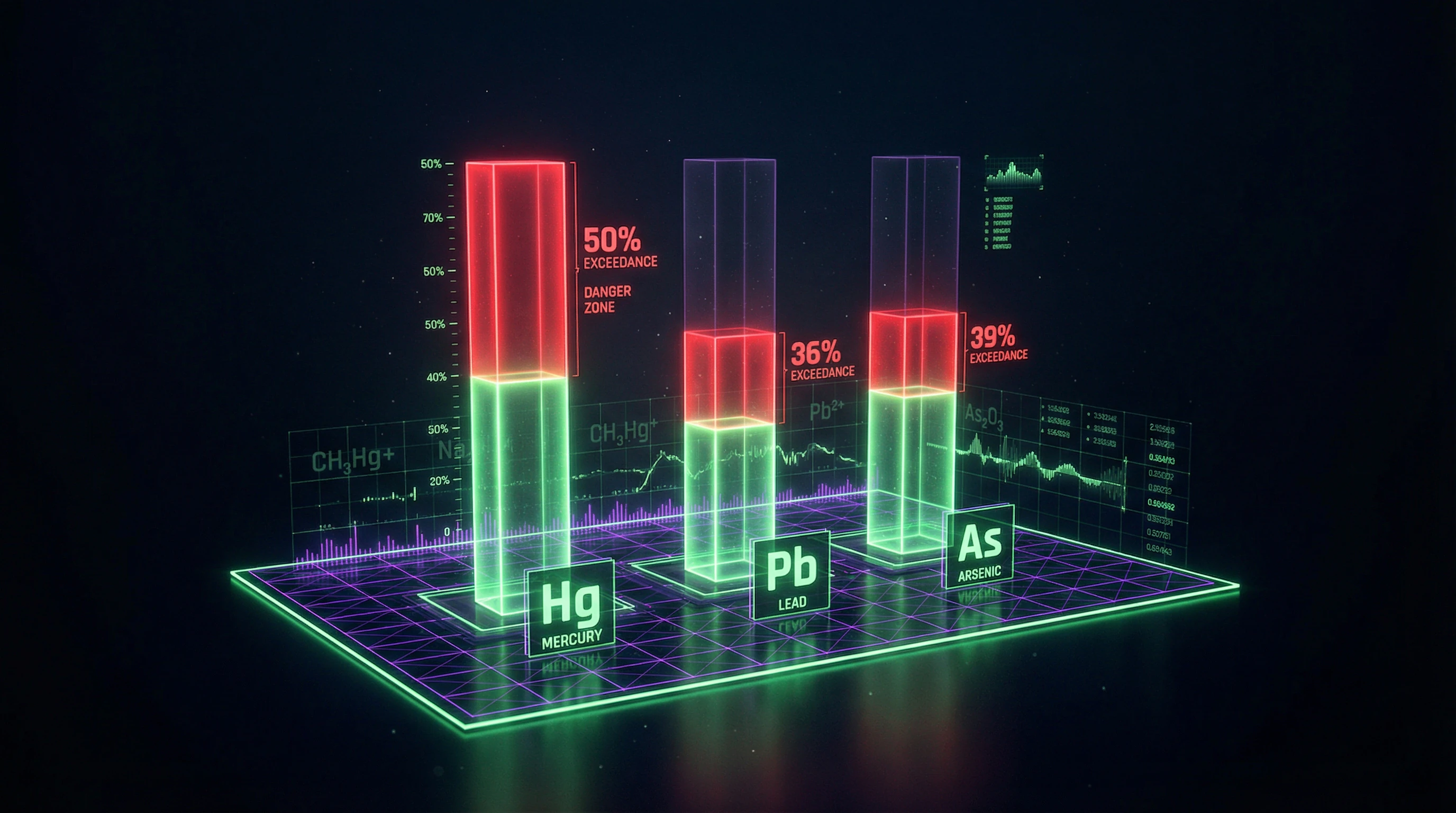 Infographic of heavy metal exceedances in ayurvedic products
