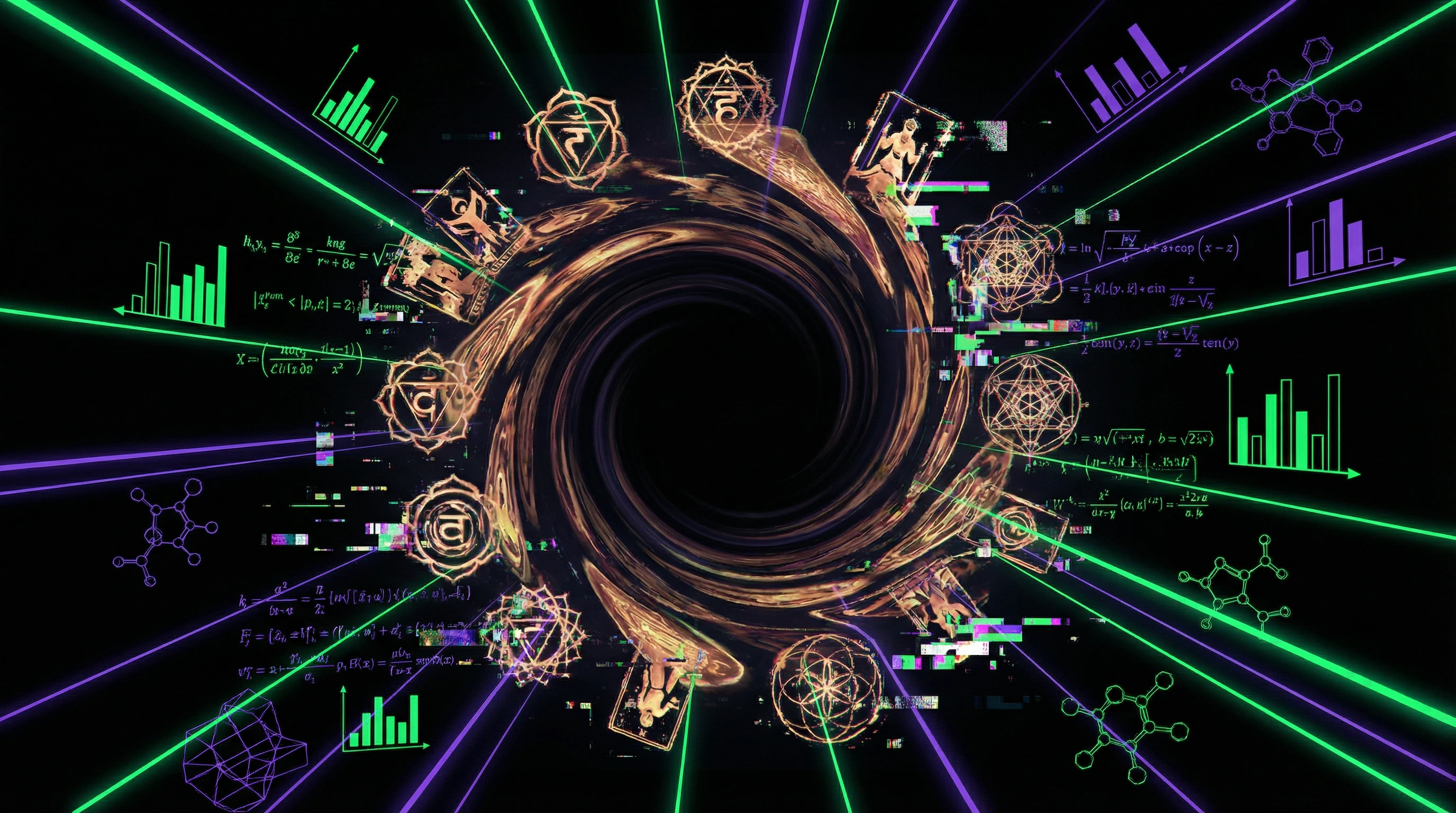 Visualization of search algorithm attempting to fill information void with irrelevant academic sources