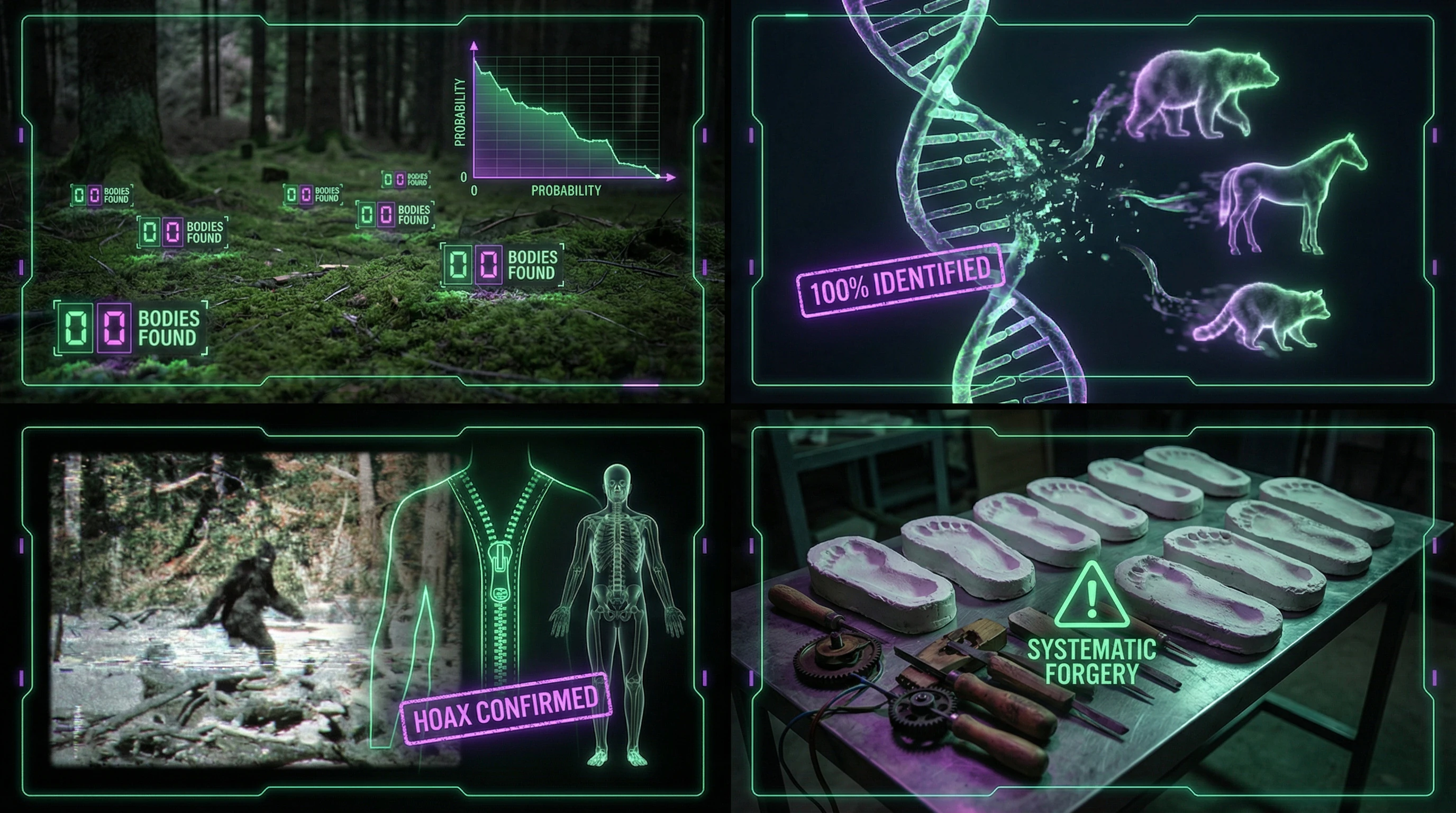 Infographic demonstrates four categories of cryptid evidence failures