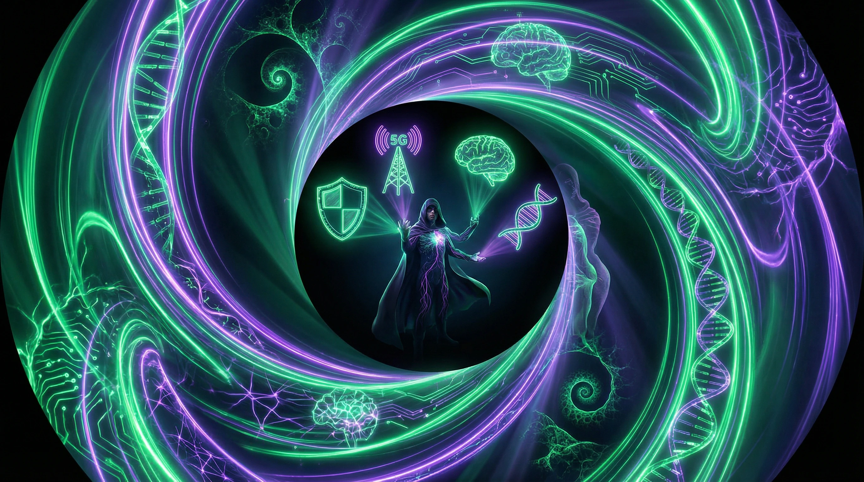 Diagram of the process of actively constructing the future through symbols and technologies