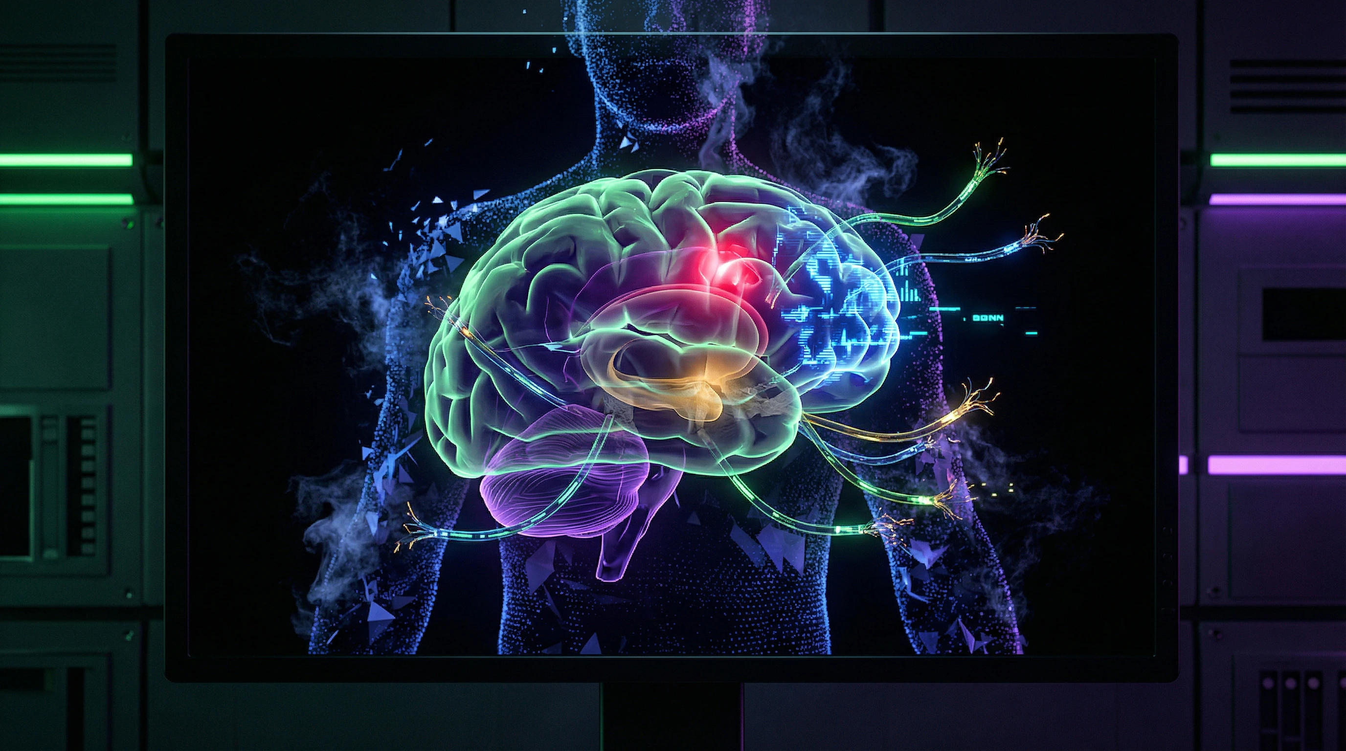 Visualisierung neuronaler Bindungsnetzwerke im Gehirn beim Beziehungsbruch
