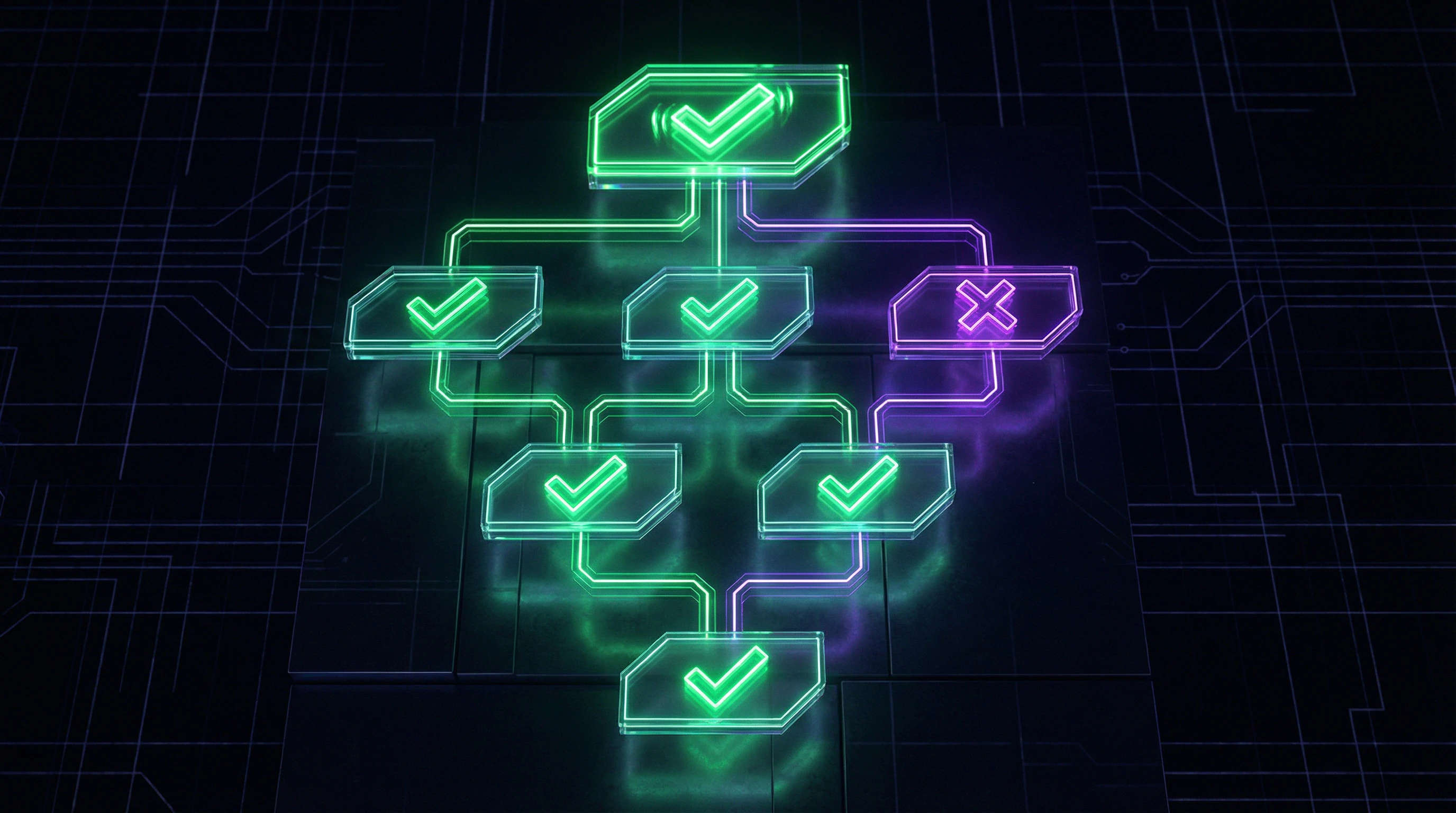 Interactive flowchart for verifying scientific claims with decision nodes