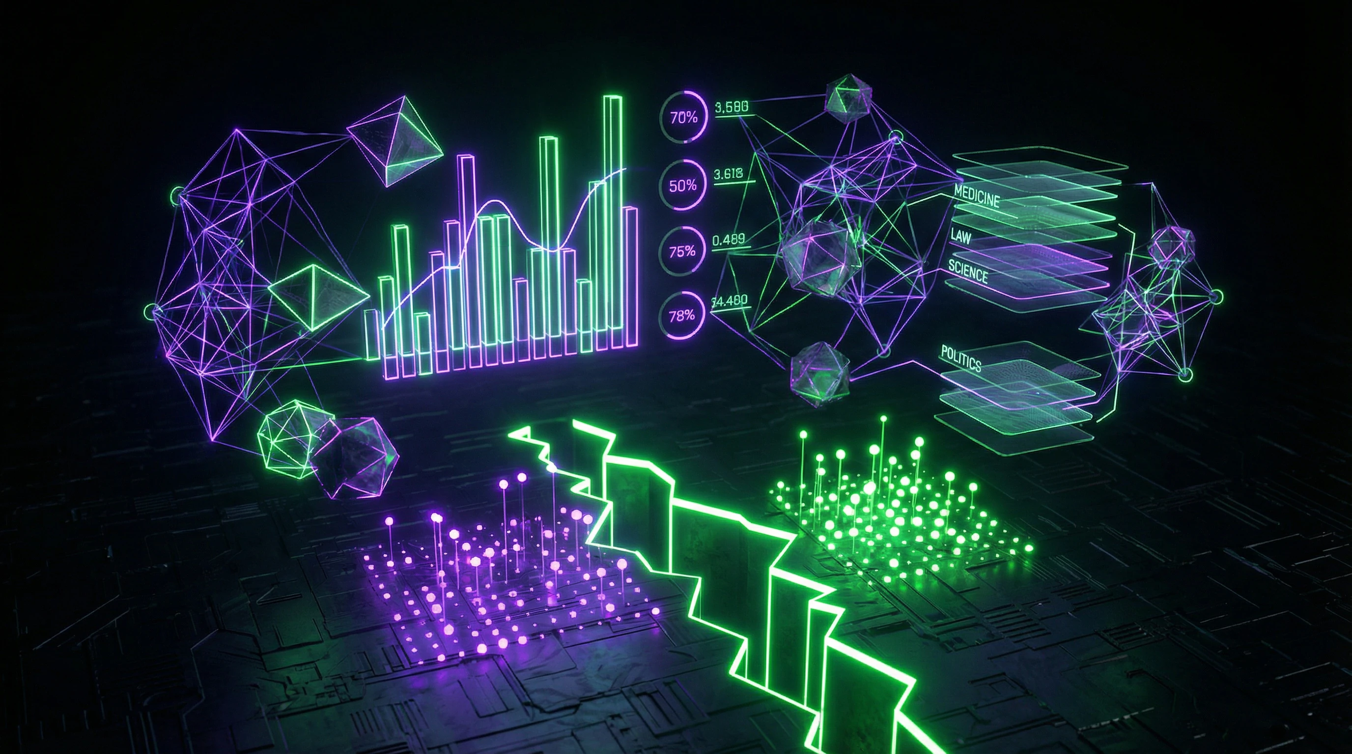 Infographic with quantitative data on confirmation bias effects across different domains