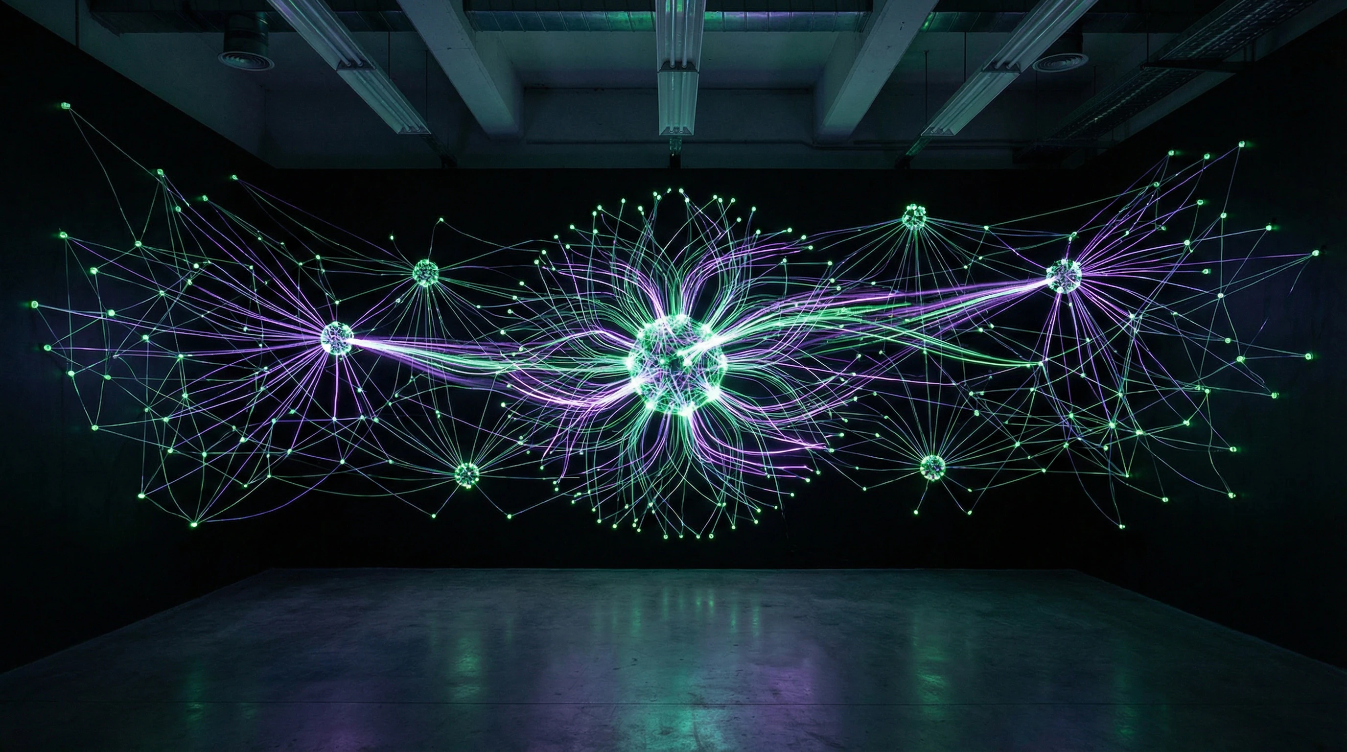 Visualization of bot network in social media with connection nodes