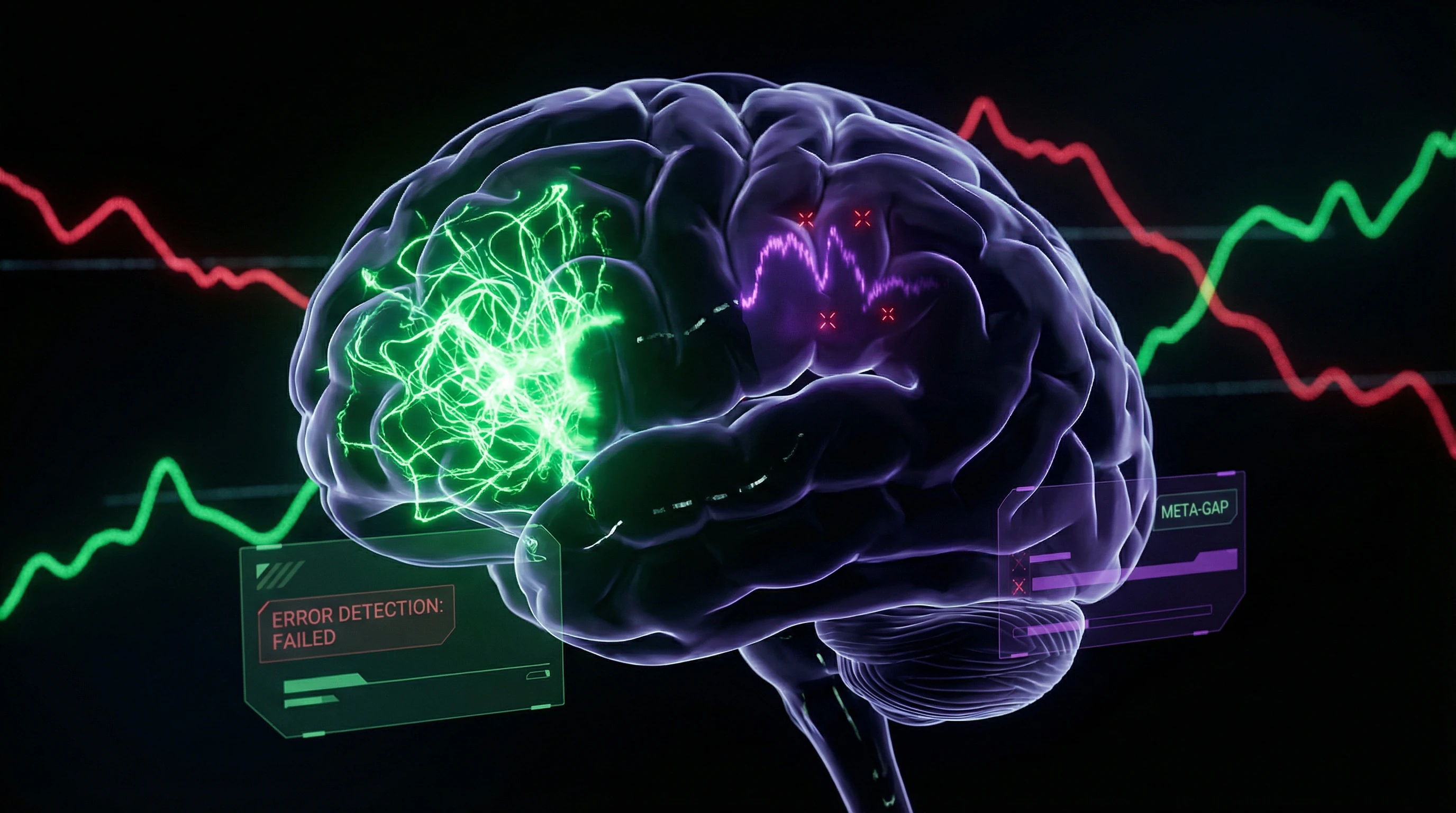 Визуализация метакогнитивной слепоты: разрыв между реальной производительностью и самовосприятием