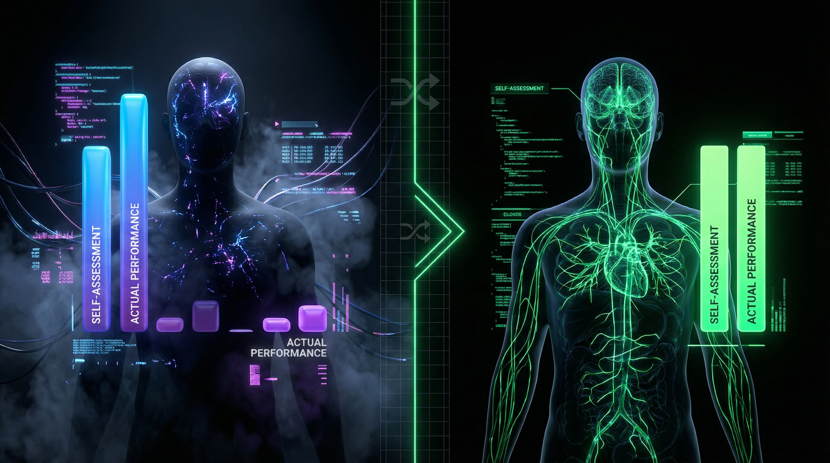 Change in self-assessment accuracy before and after metacognitive training