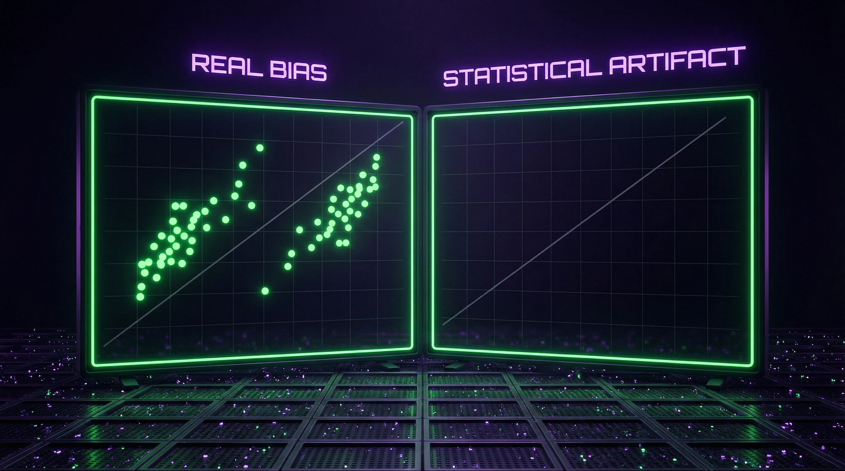 Comparison of real cognitive bias and statistical artifact of regression to the mean