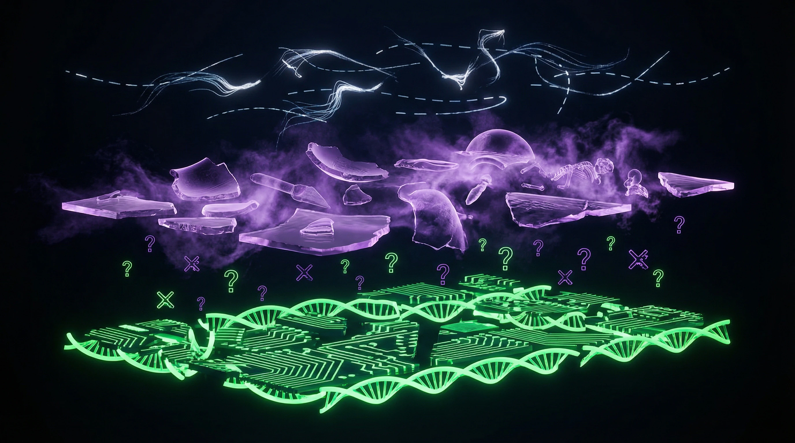 Visualization of gaps between evolutionary hypotheses and available empirical data