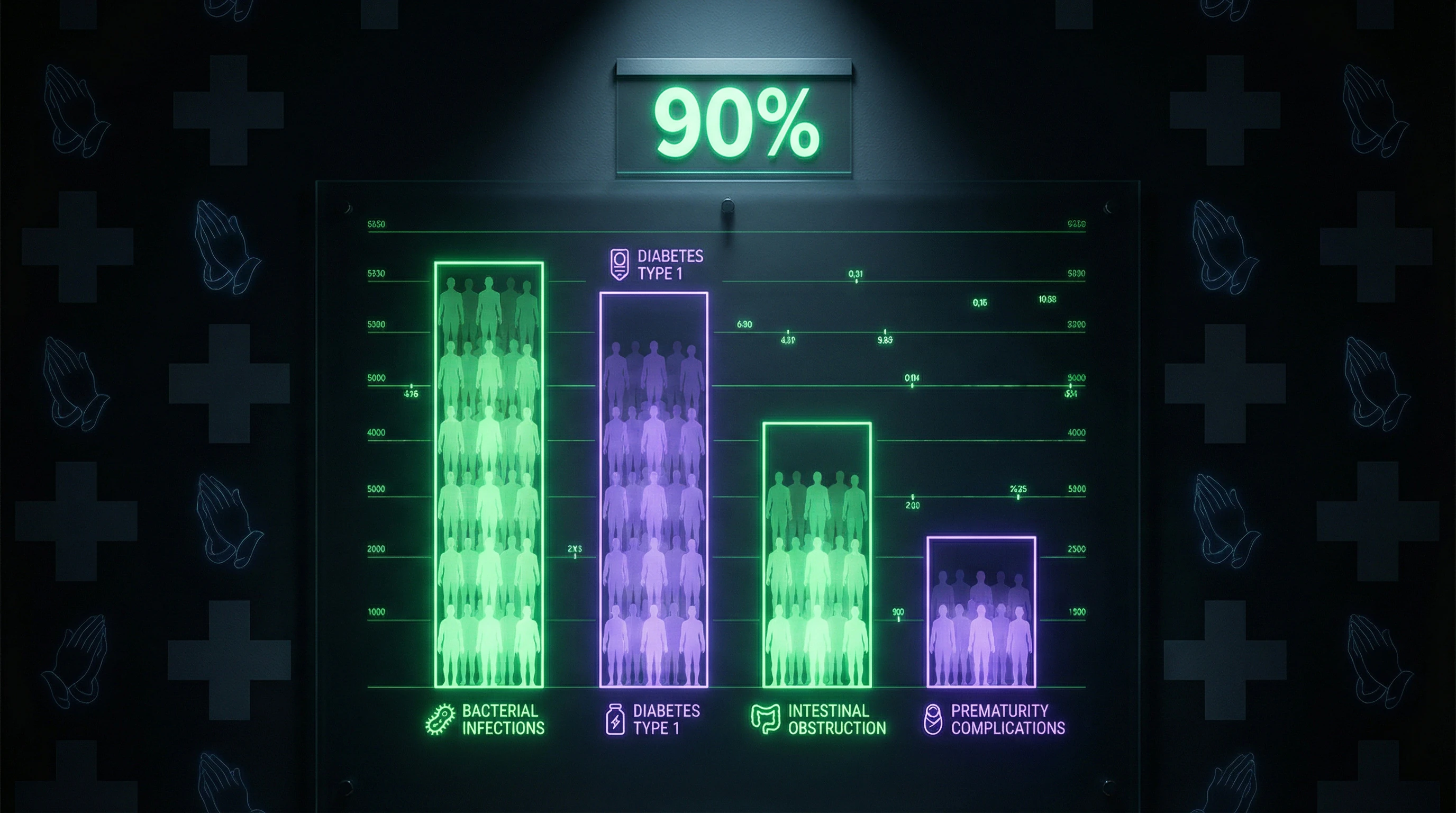 Infographic of child mortality statistics from preventable diseases in families practicing faith healing
