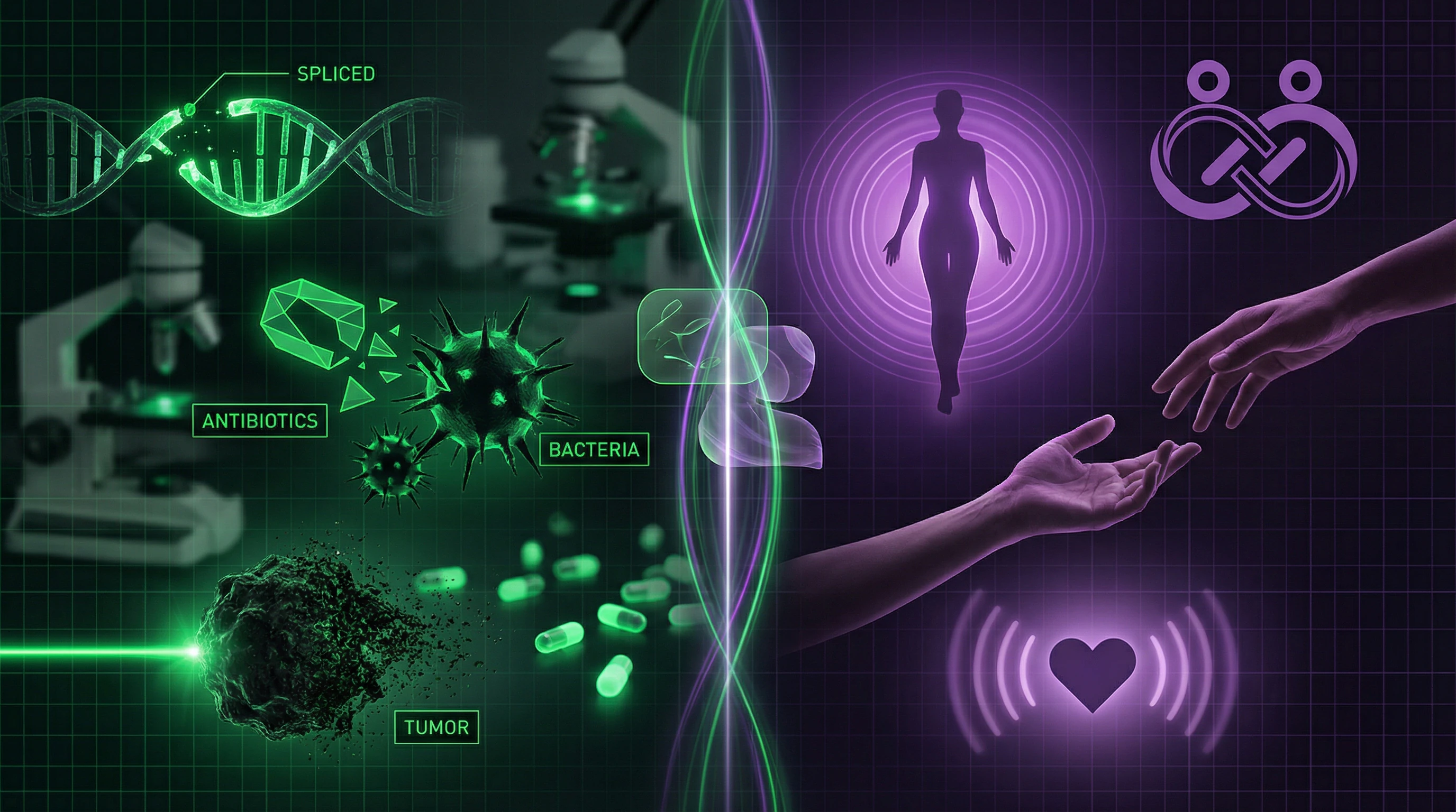 Conceptual diagram distinguishing between medical cure and spiritual healing