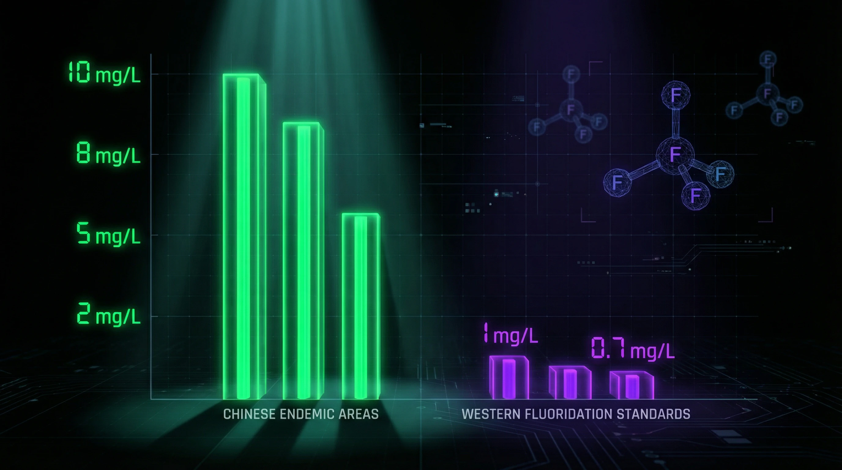 Comparison of fluoride concentrations in Chinese studies and Western fluoridation standards