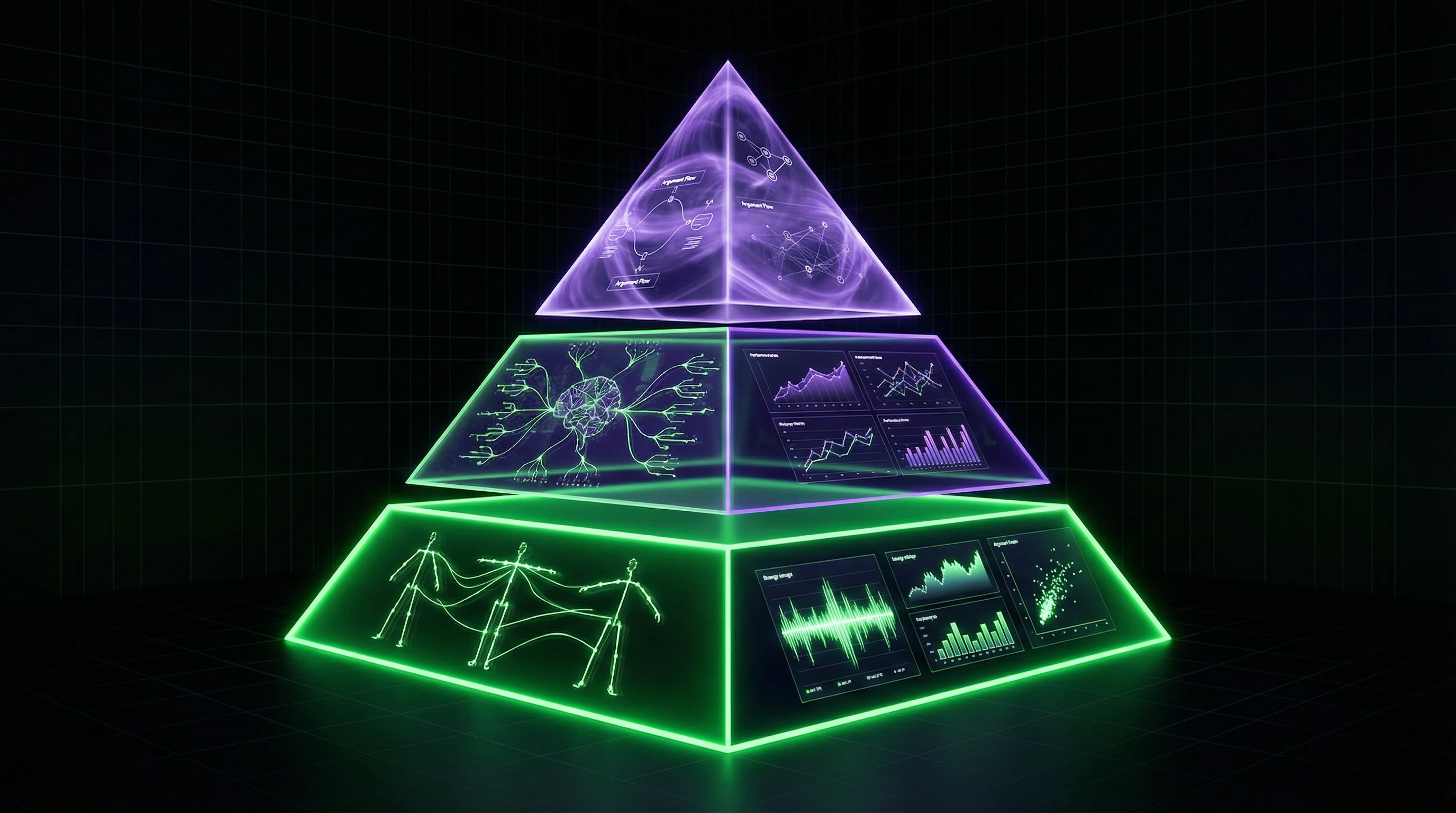 Comparative diagram of evidence levels for the five meanings of the term gallop