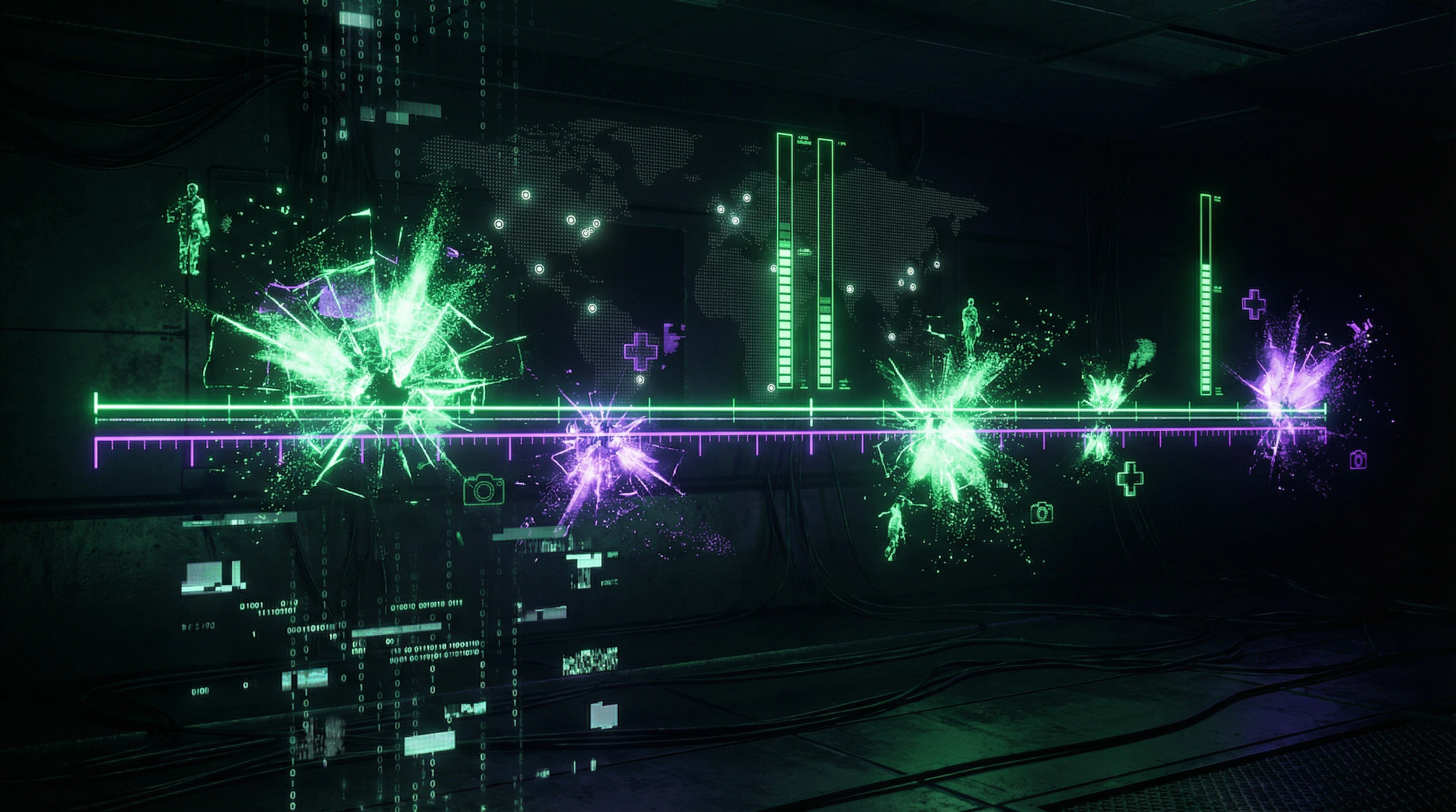 Timeline of major IoT system data breaches with visualization of compromised record volumes