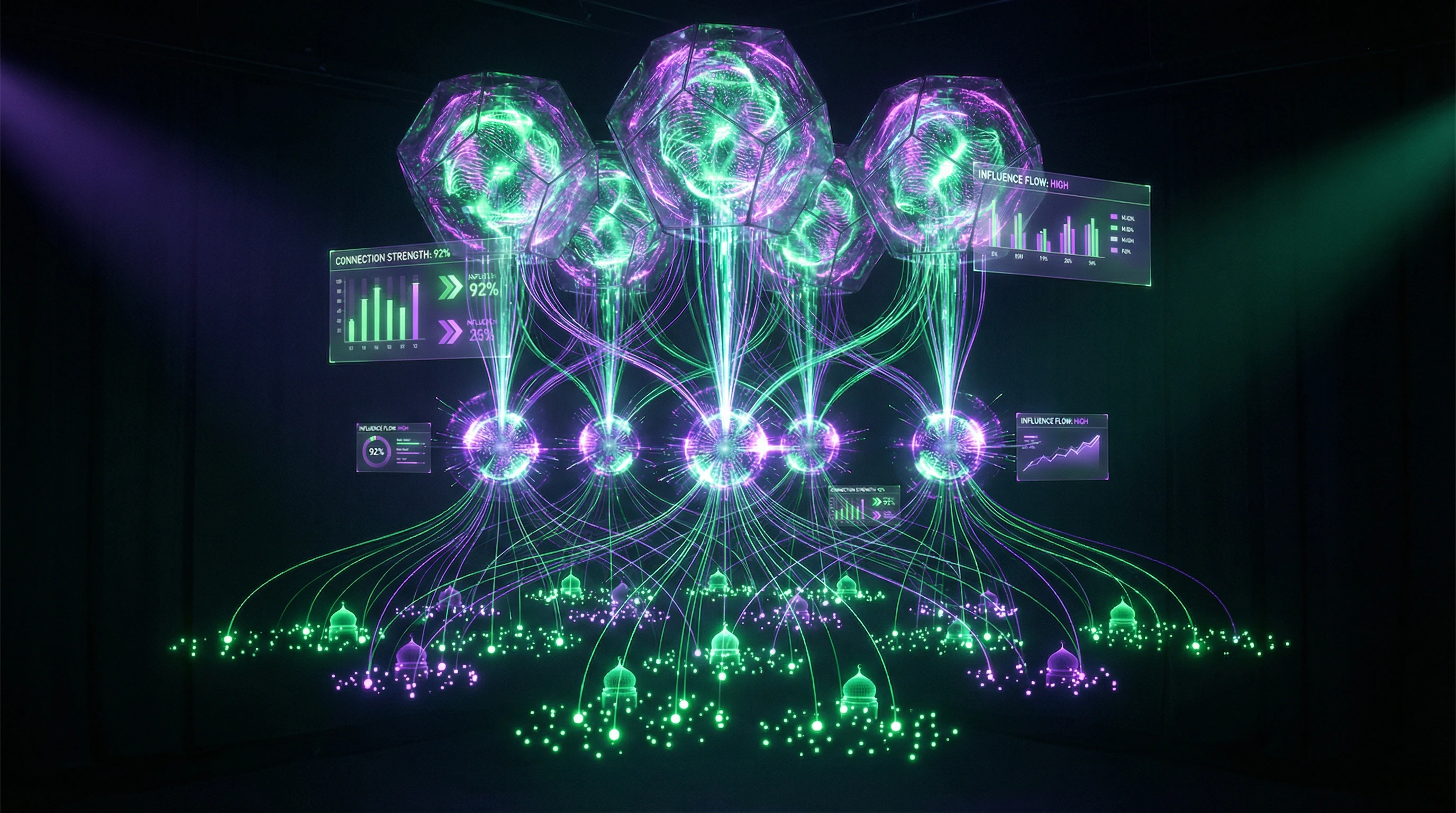 Visualization of ummah structure as a multi-level network system with nodes of influence