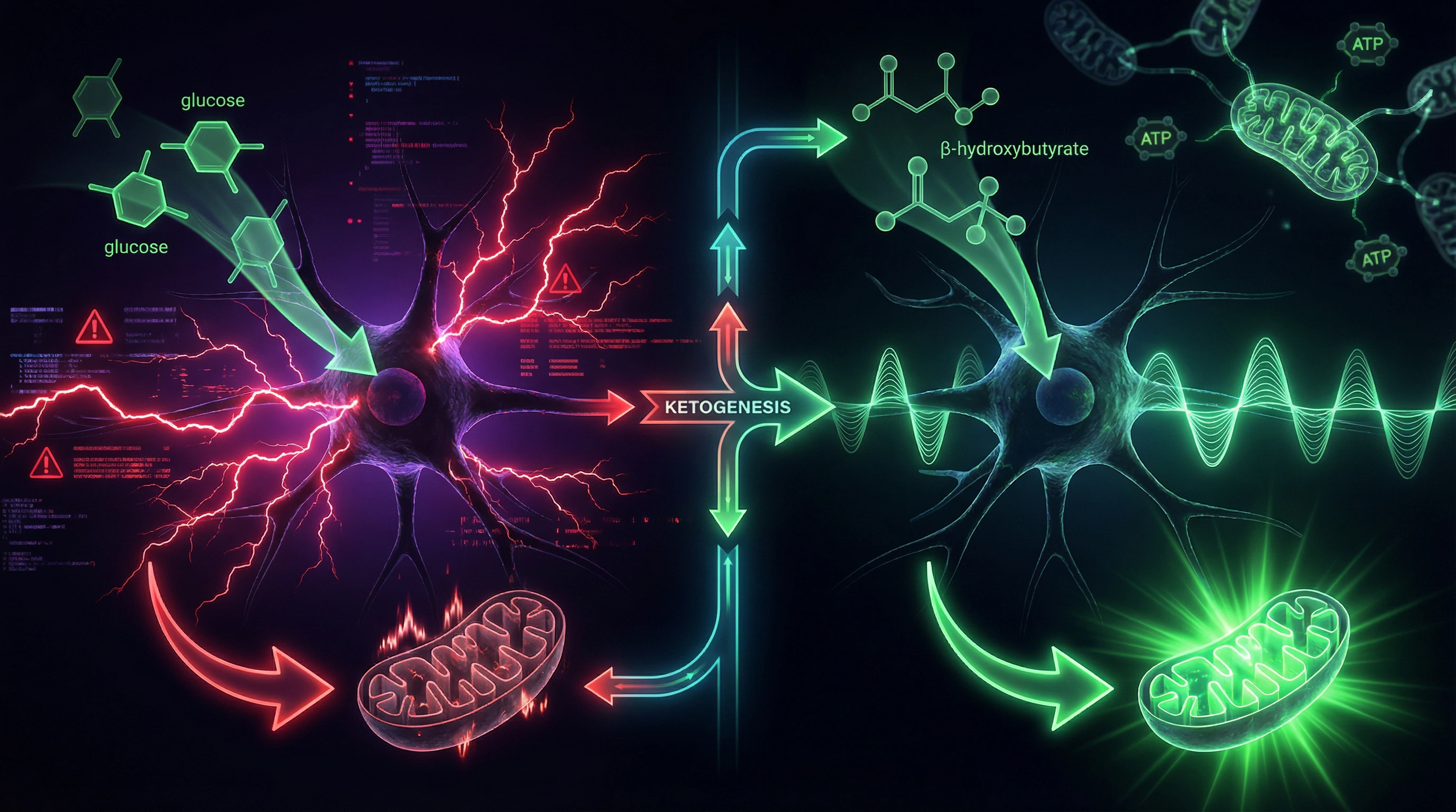 Visualization of metabolic switching from glucose to ketone bodies in neurons