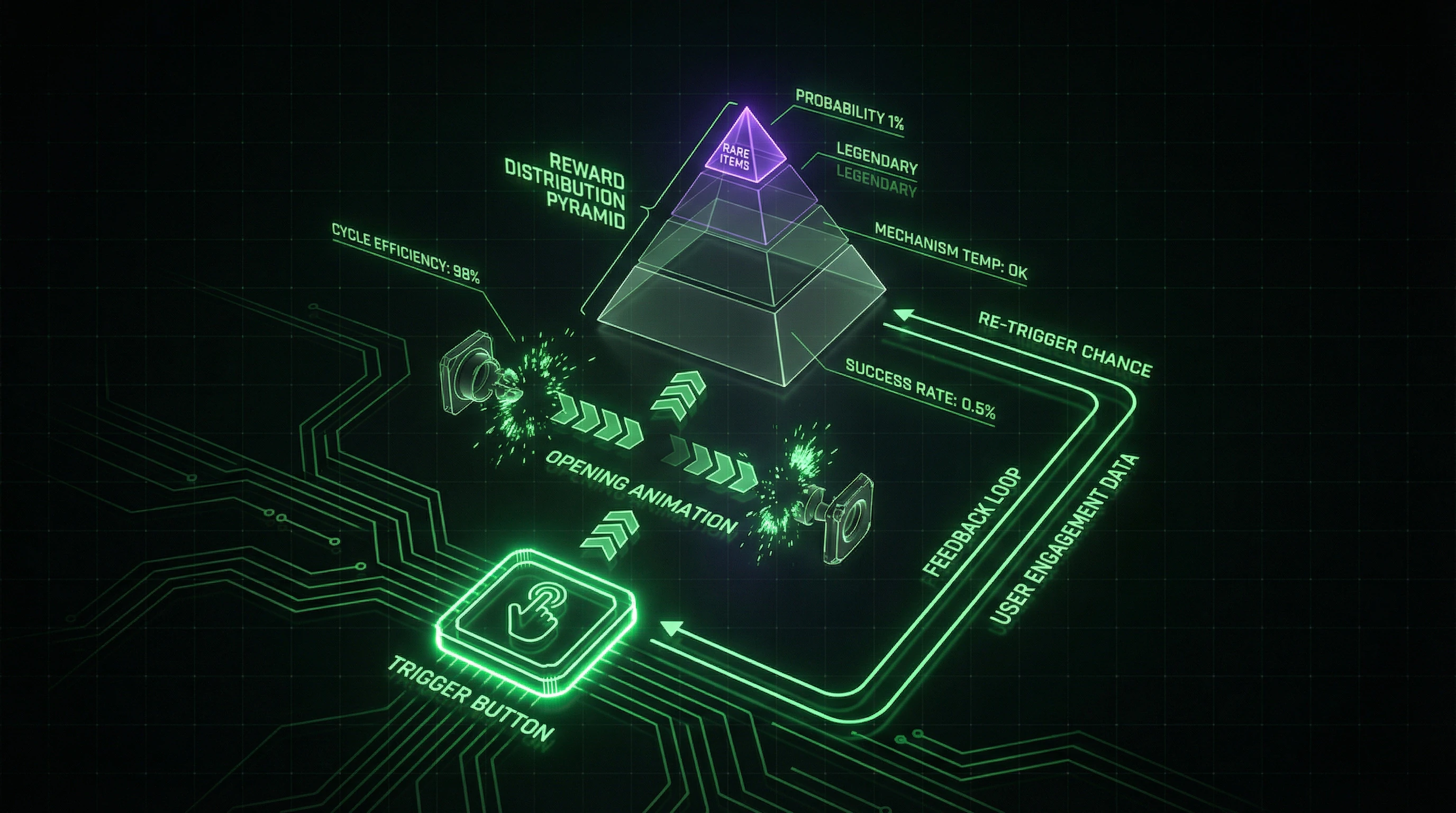 Structural diagram of loot box mechanism highlighting key elements