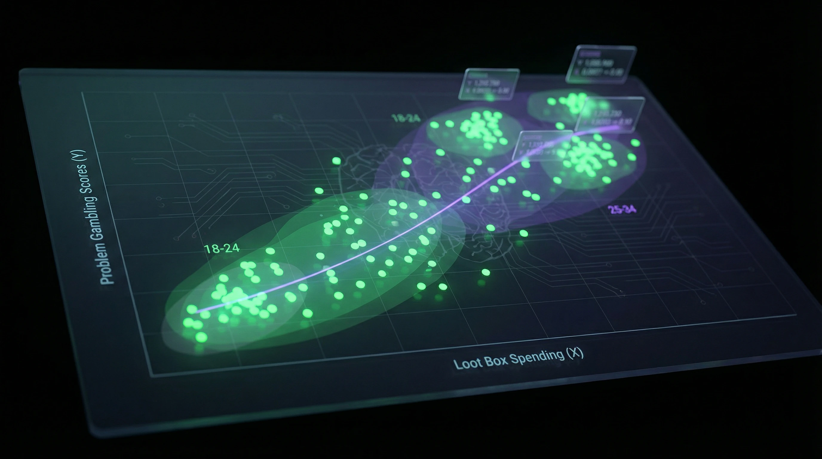 Graph showing correlation between loot box spending and problem behavior indicators
