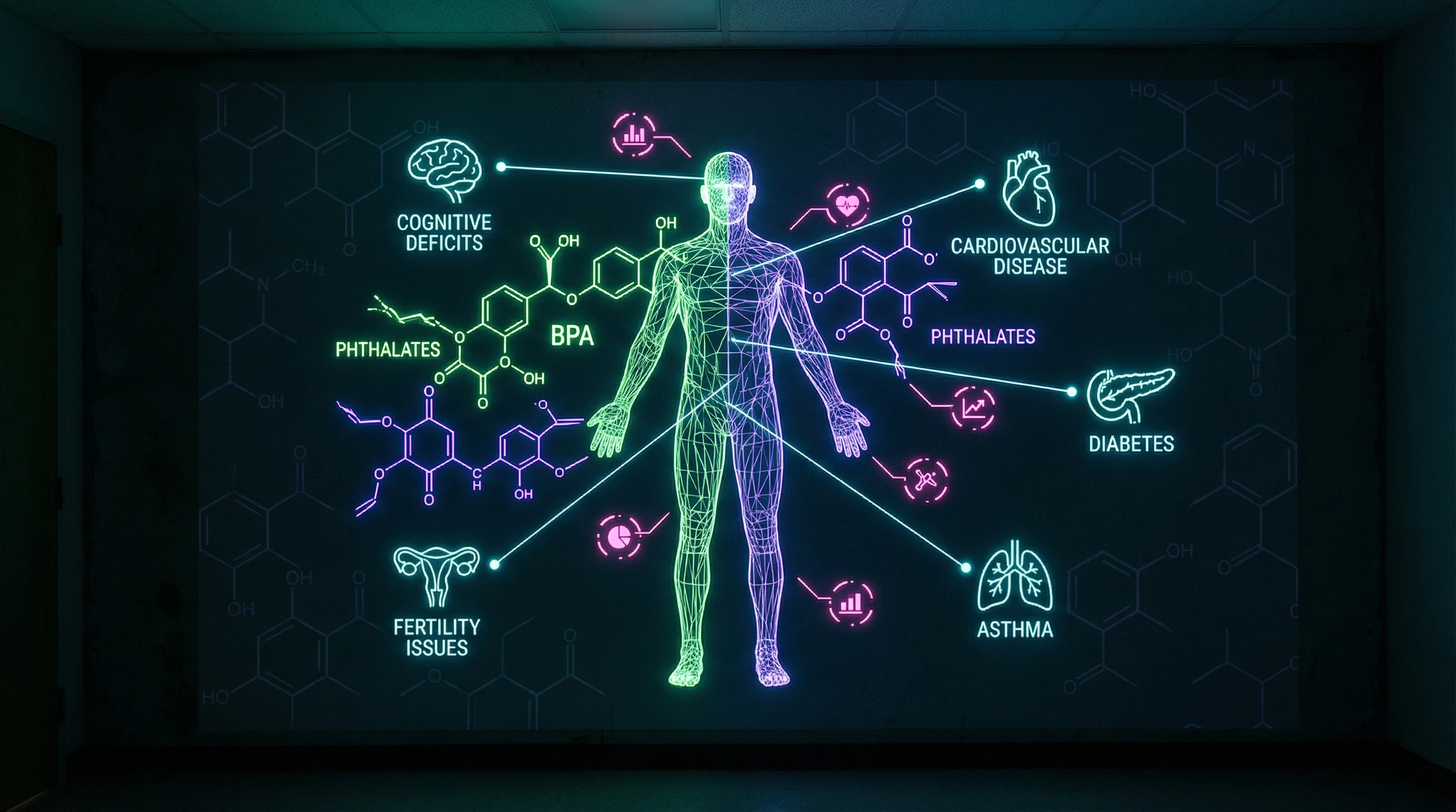 Map of proven links between plastic-associated chemicals and human diseases