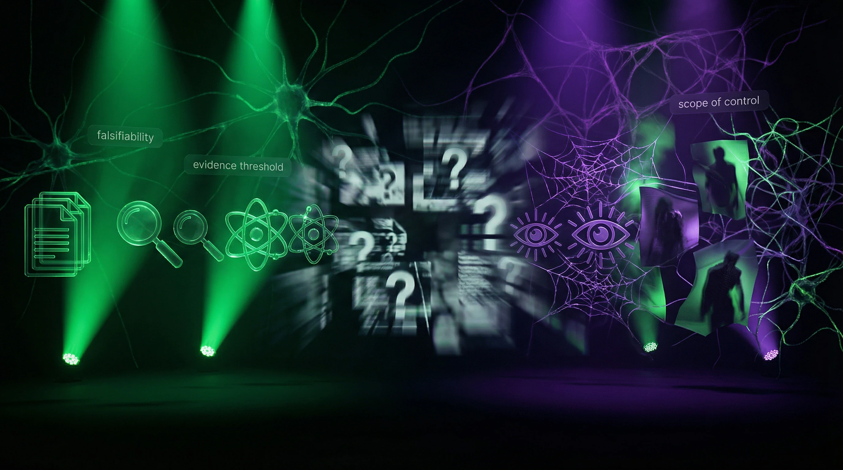 Visualization of the spectrum from justified criticism of power to conspiratorial thinking with key differences