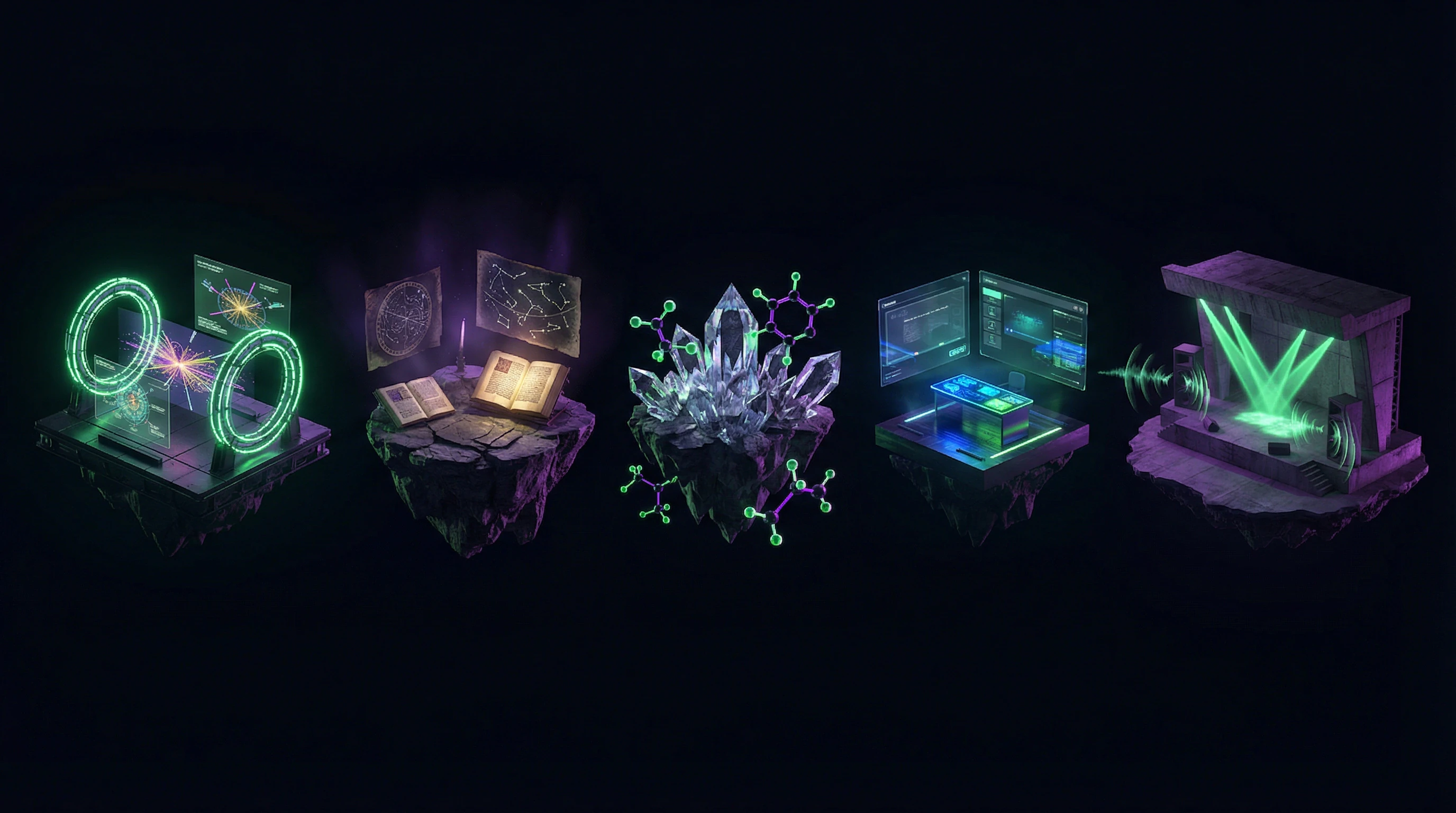 Schematic representation of thematic source clusters with visualization of absence of intersections