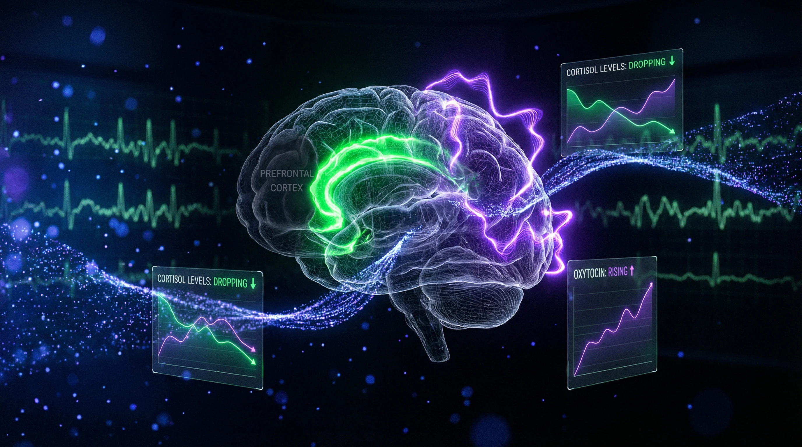 Neuroimaging of brain activity during ritual practice with highlighted zones