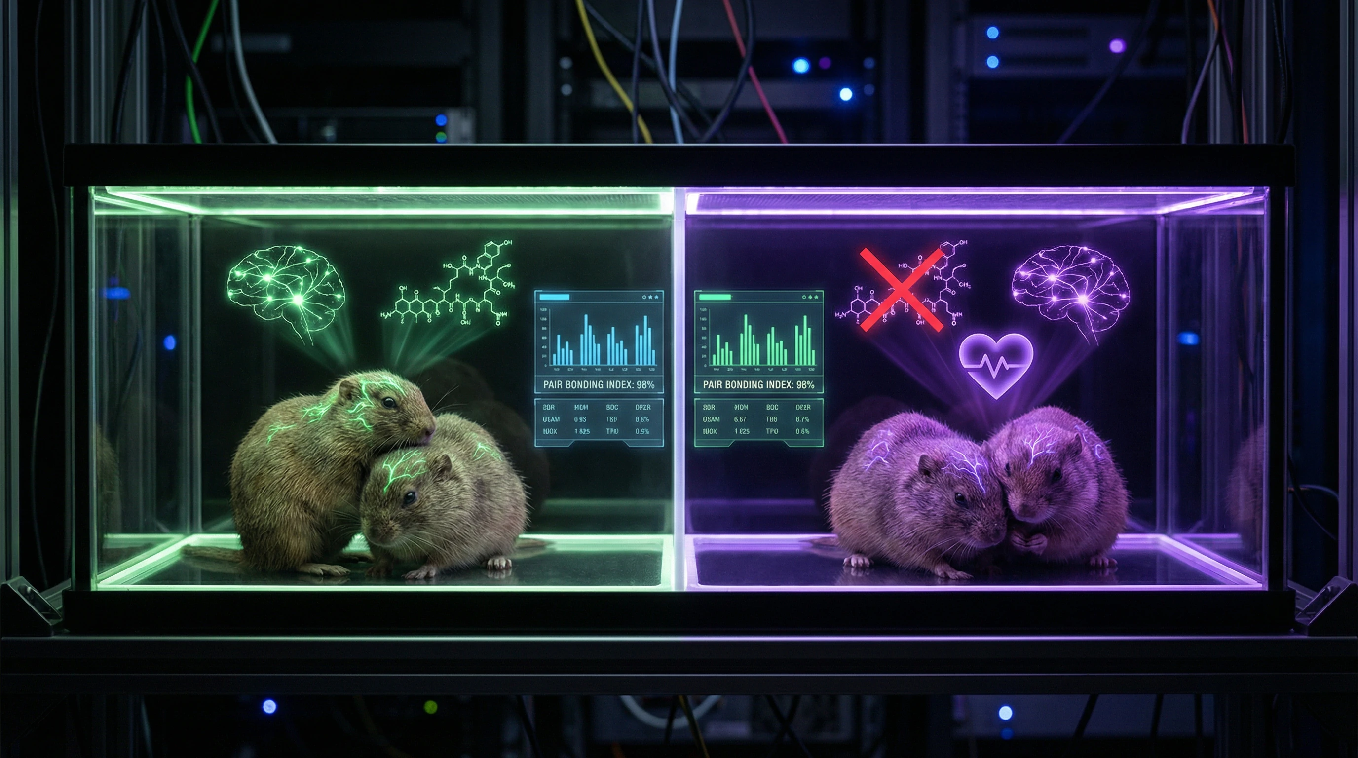 Vergleichende Visualisierung des Verhaltens normaler und genetisch veränderter Wühlmäuse