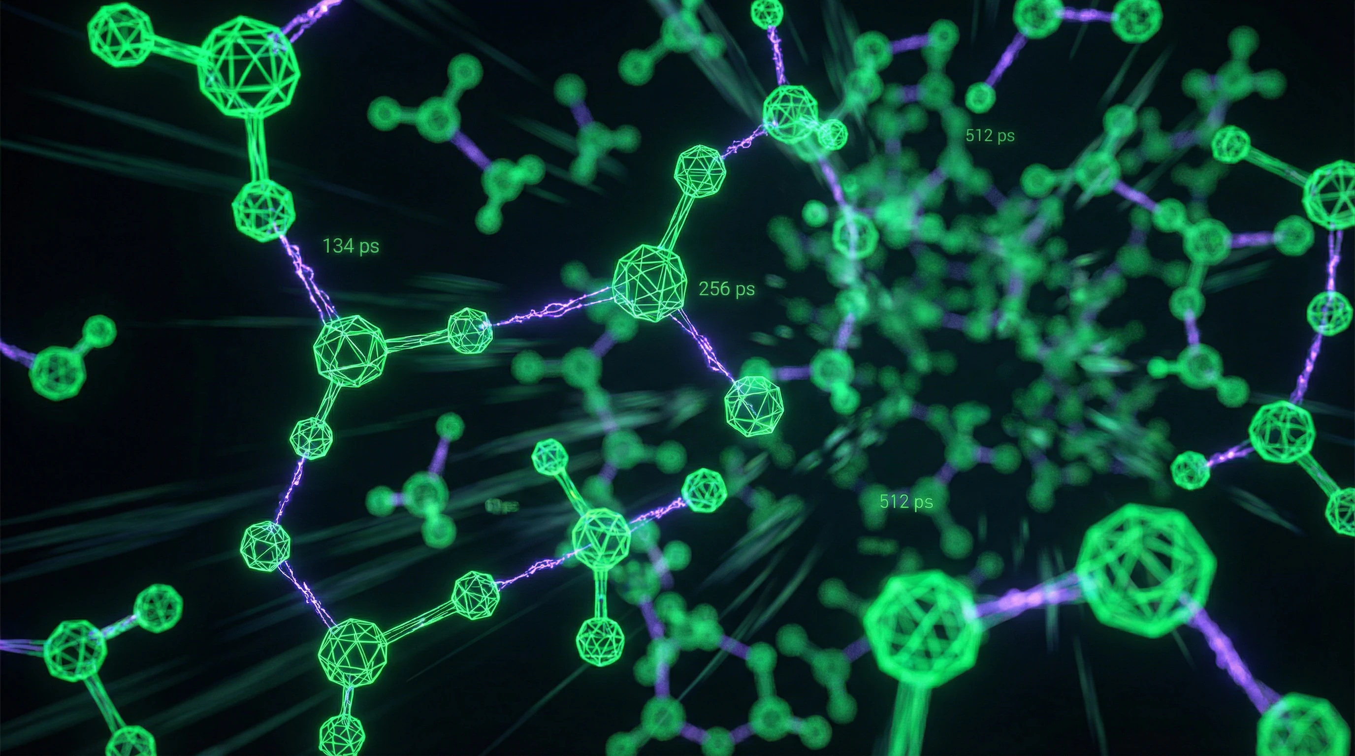 Visualization of chaotic water molecule movement on a nanosecond timescale