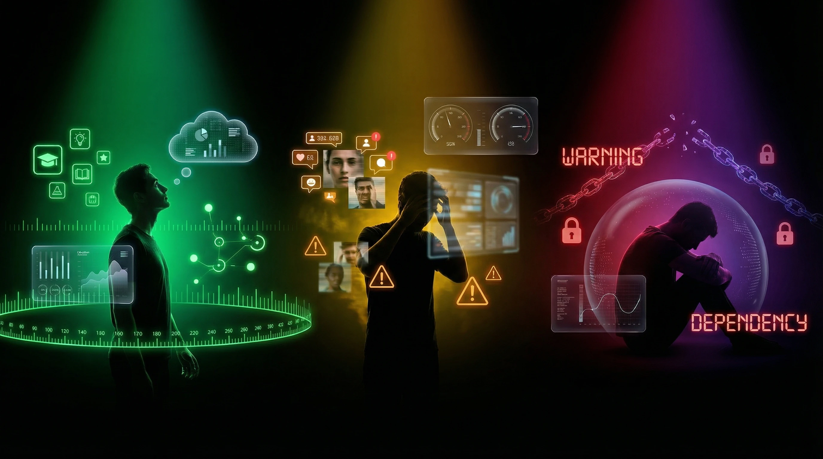Spectrum of parasocial relationship risks from beneficial engagement to dependency