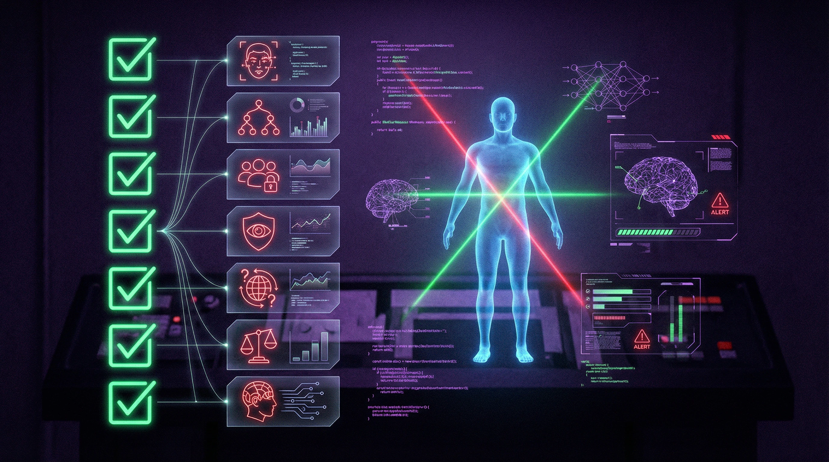 Visual protocol for verifying systems for physiognomic elements