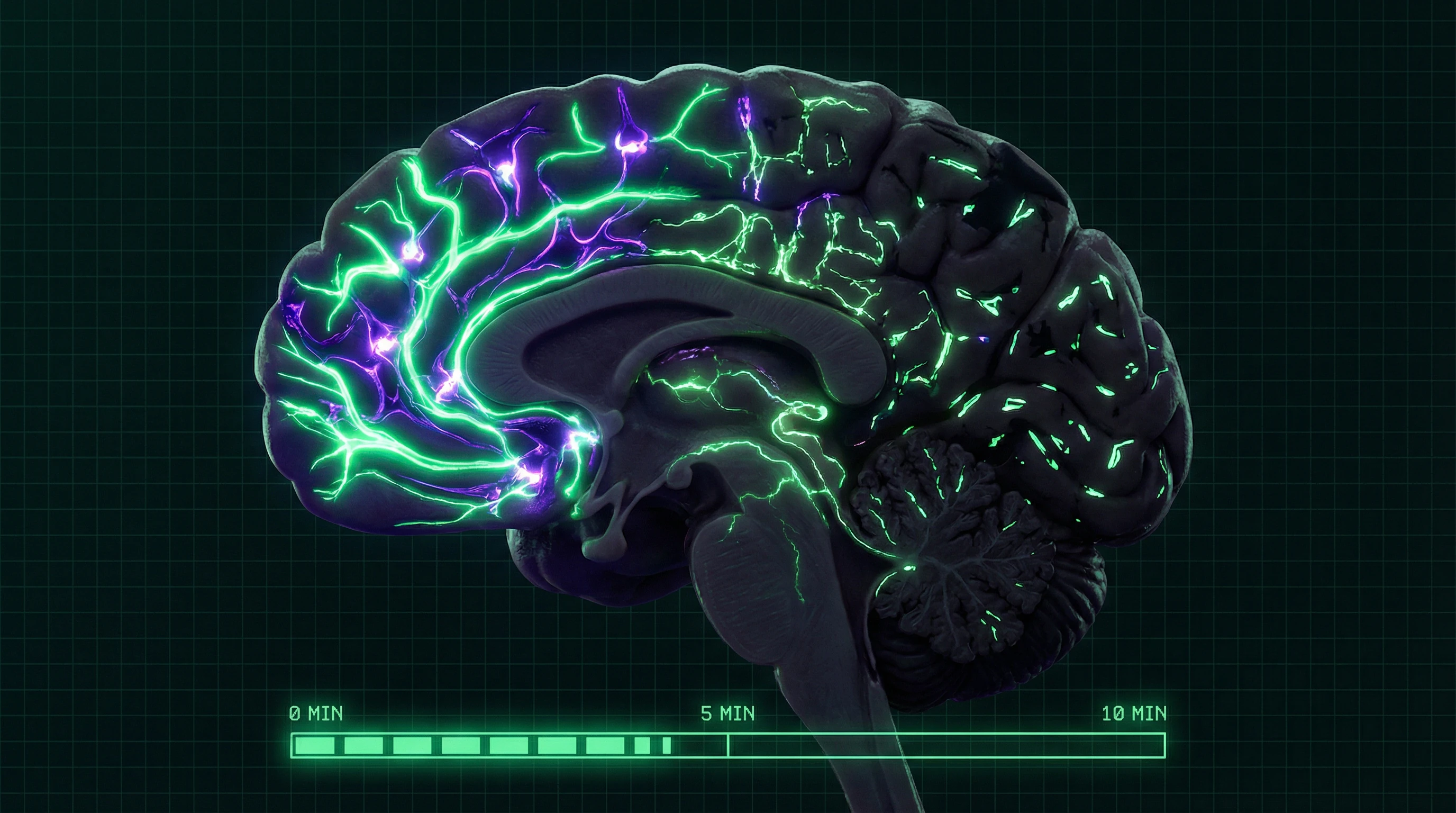 Visualization of neural network decay during clinical death with fading electrical activity