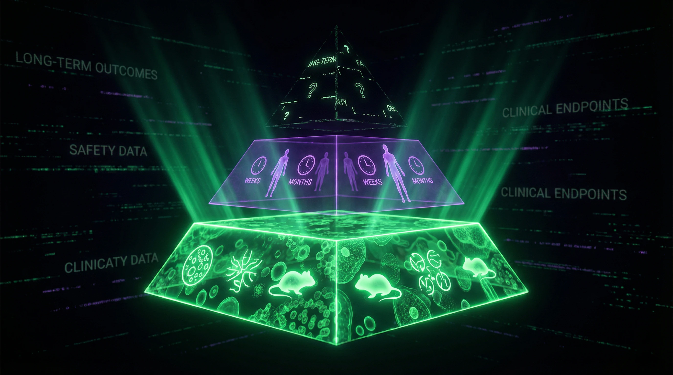 Evidence pyramid for fasting research with visualization of data gaps