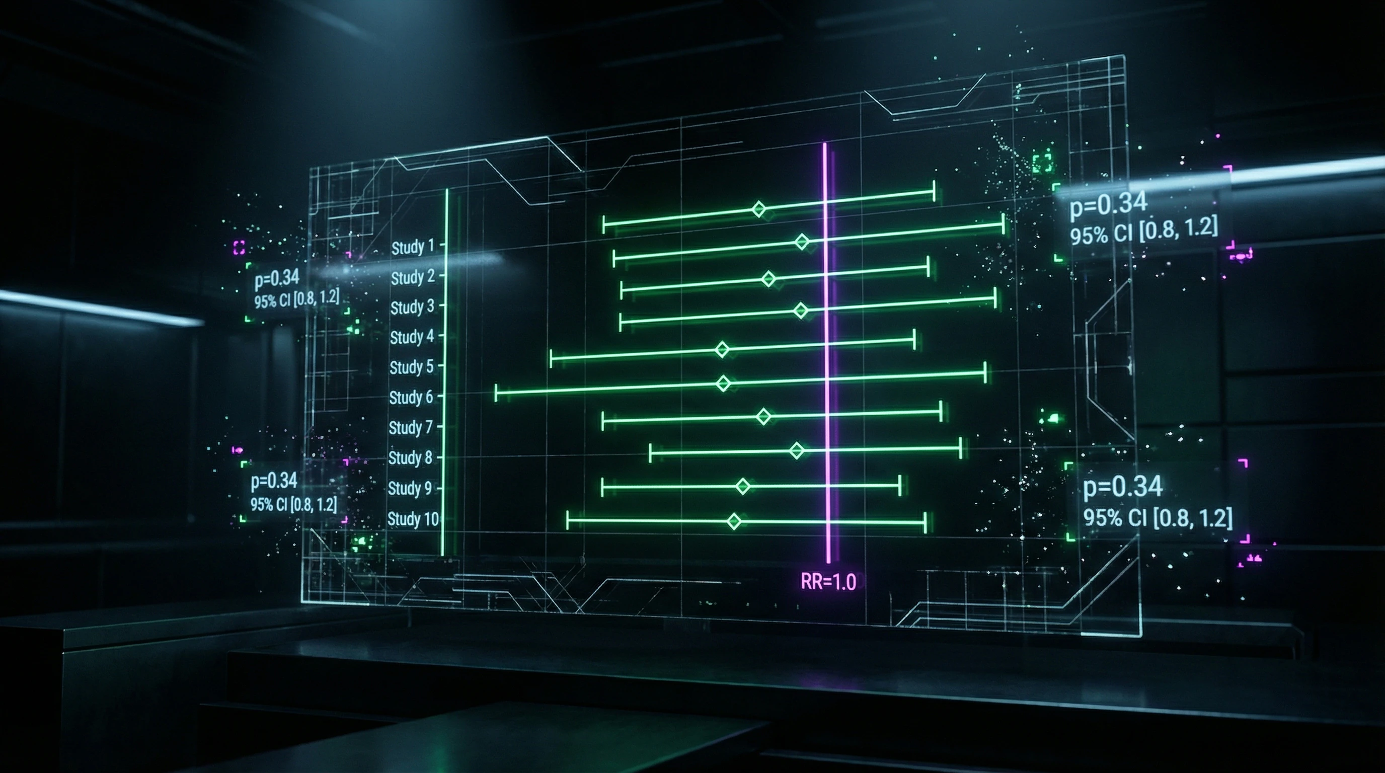 Visualization of meta-analysis data on vaccine-autism association