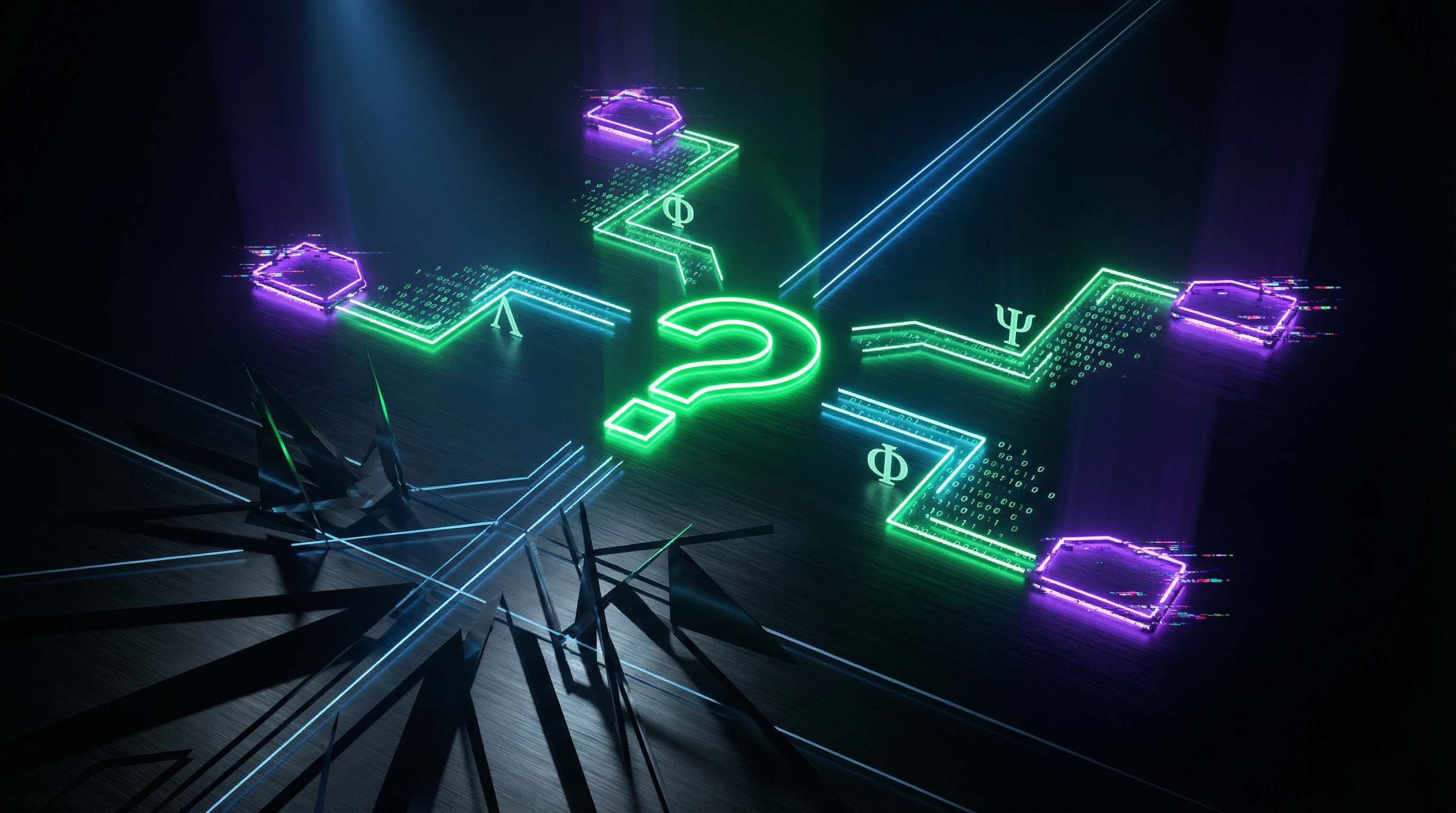 Visualization of Epicurus's paradox with four logical branches