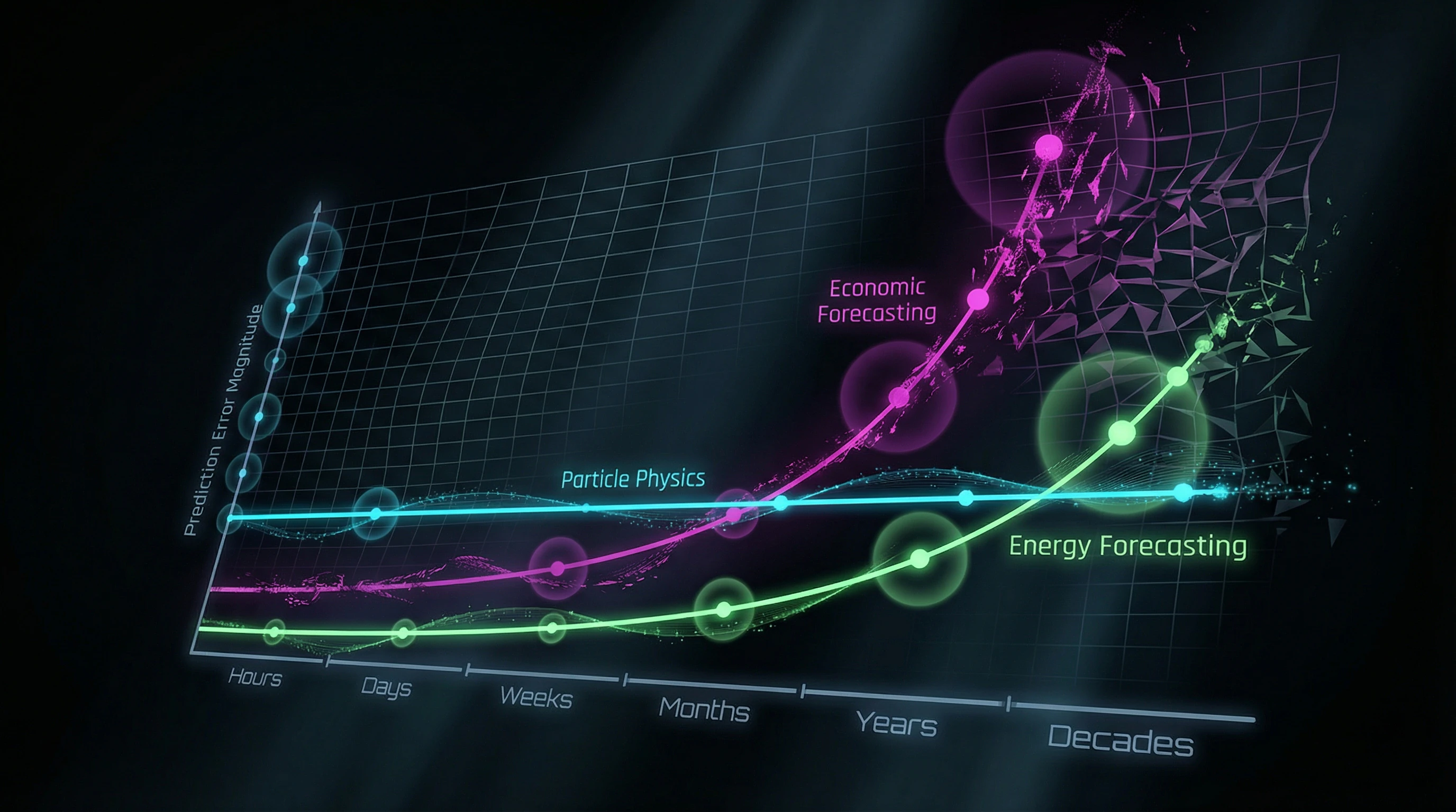 Exponential growth of forecast error with increasing time horizon across different system types