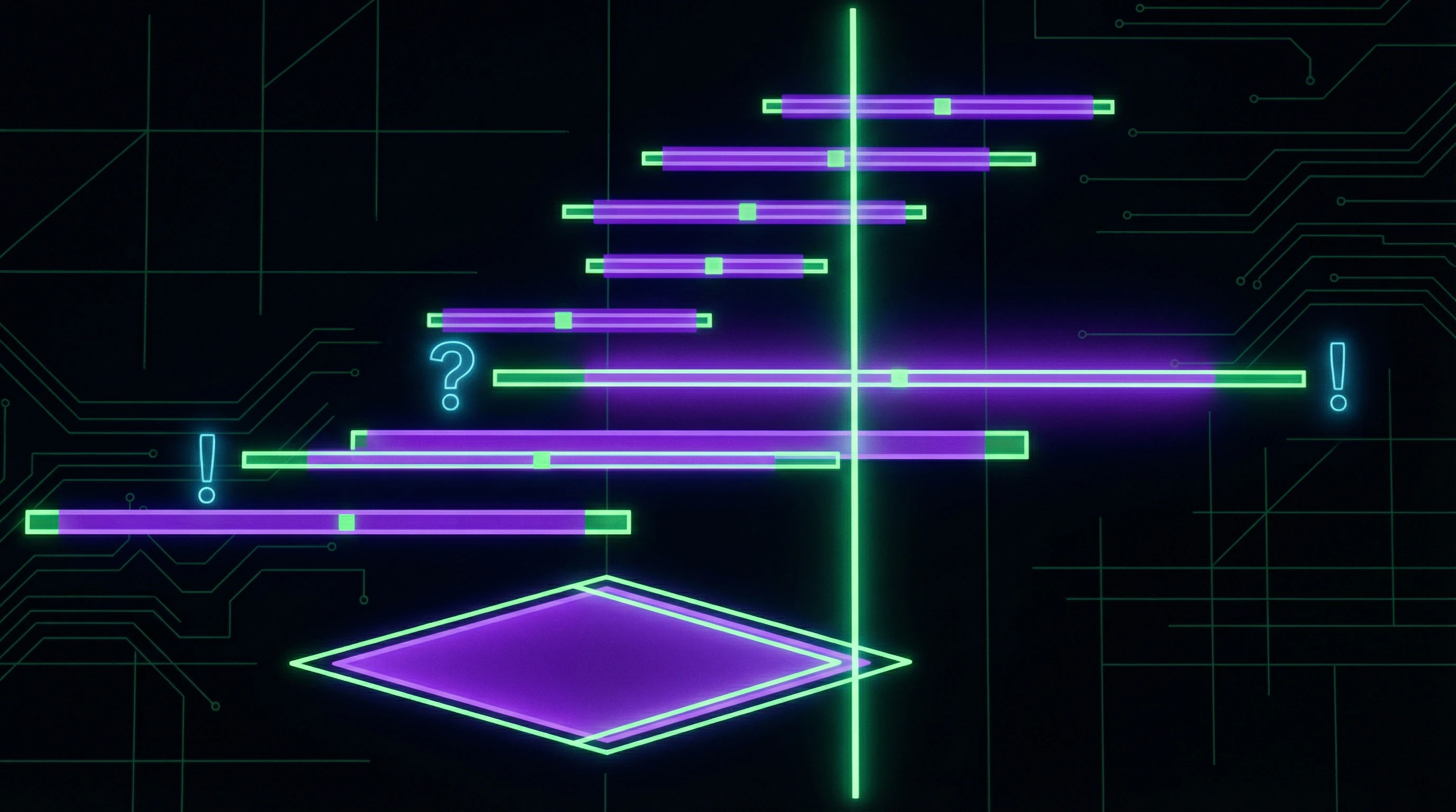 Stylized forest plot from meta-analysis with confidence intervals and line of no effect