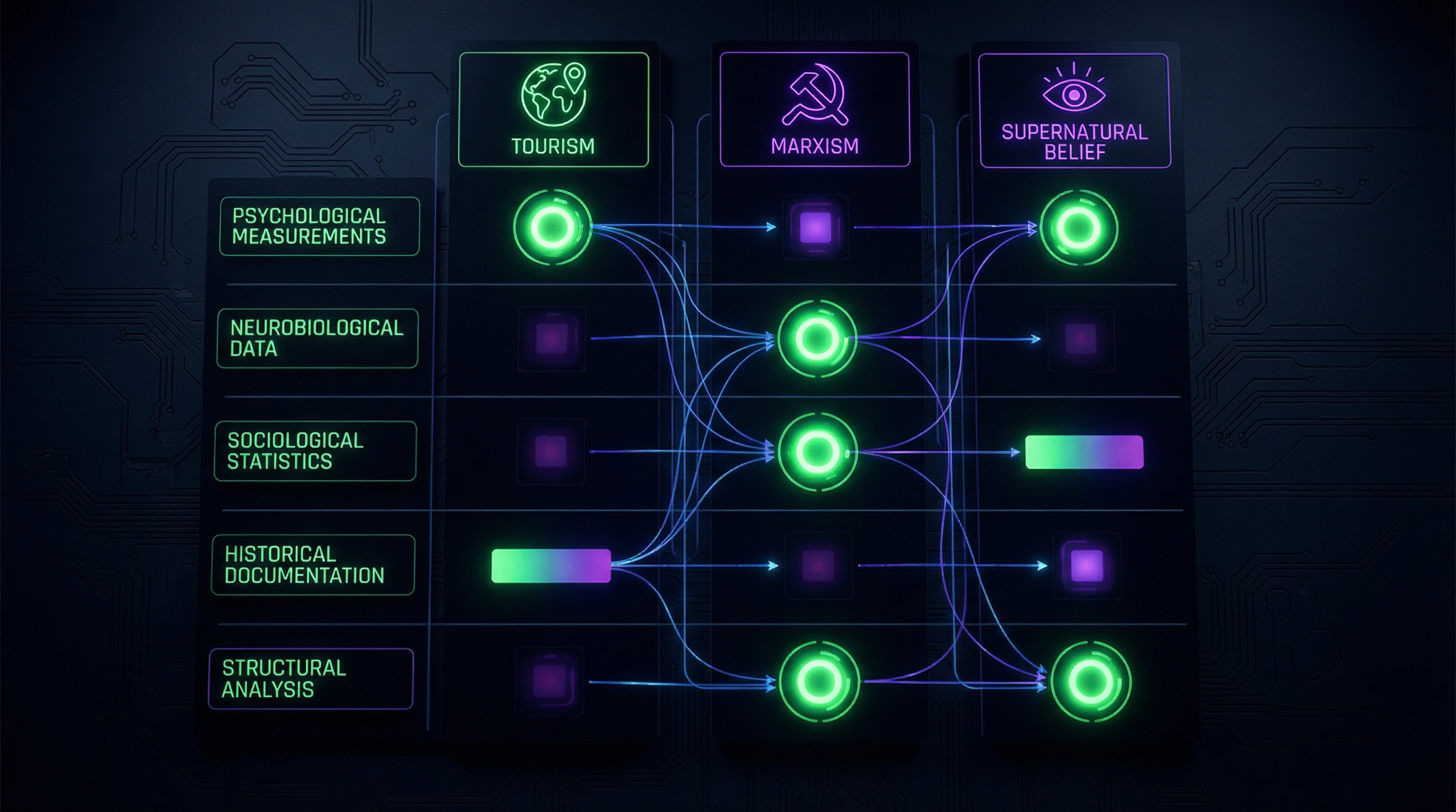 Matrix of empirical data on religious and quasi-religious phenomena