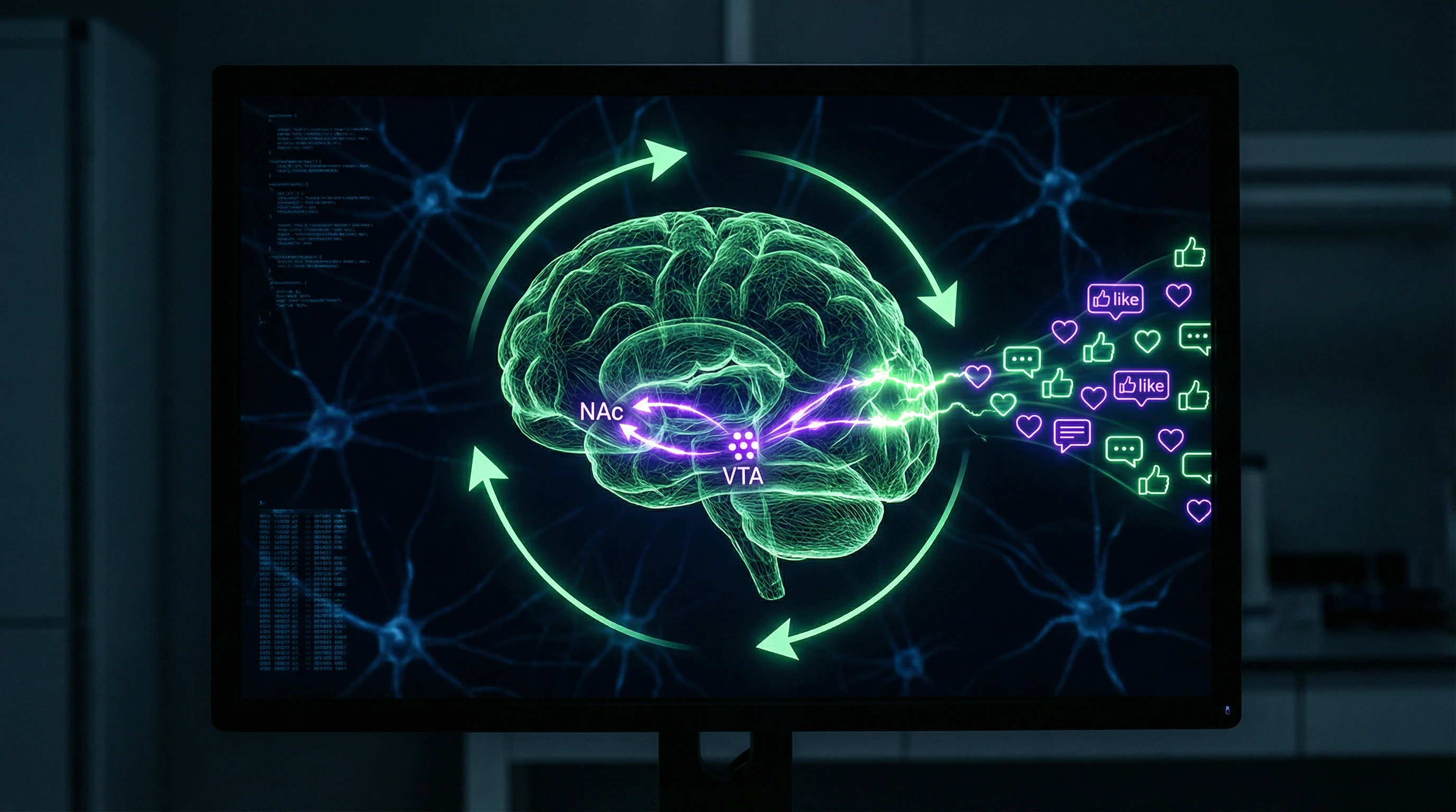 Neurobiological mechanism of dopamine loop in social media