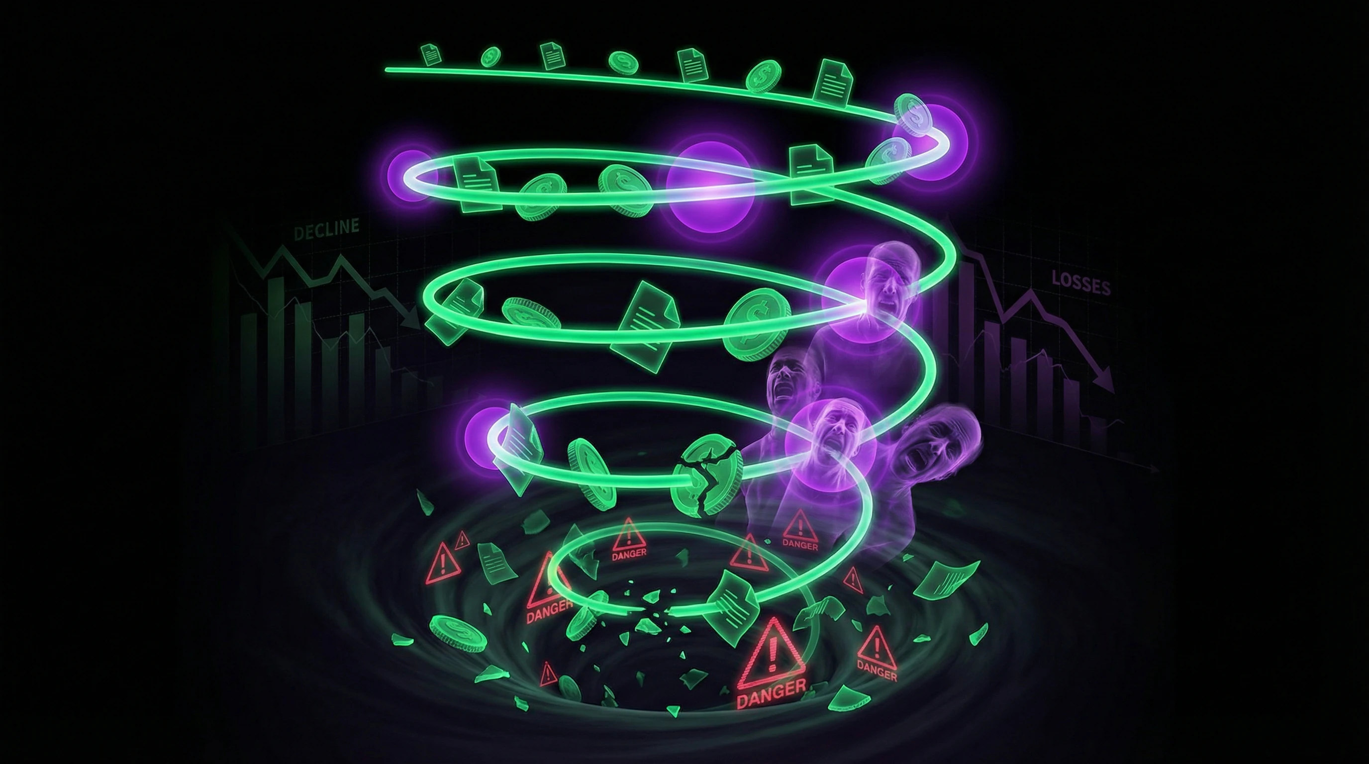 Dynamische Visualisierung der Eskalation von Verpflichtungen mit Zeitachse und Entscheidungspunkten