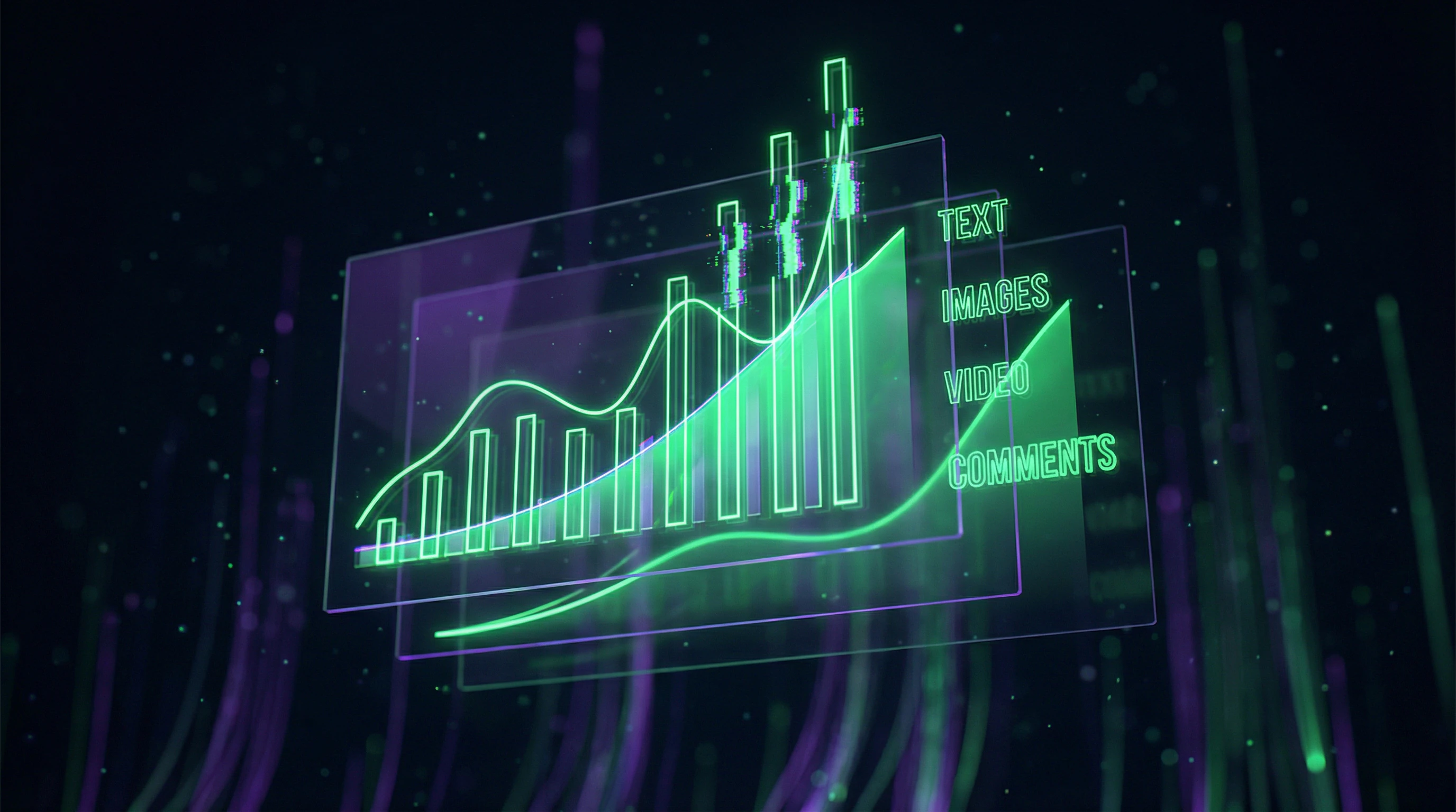 Exponentielles Wachstum synthetischer Inhalte in verschiedenen Online-Medien-Kategorien