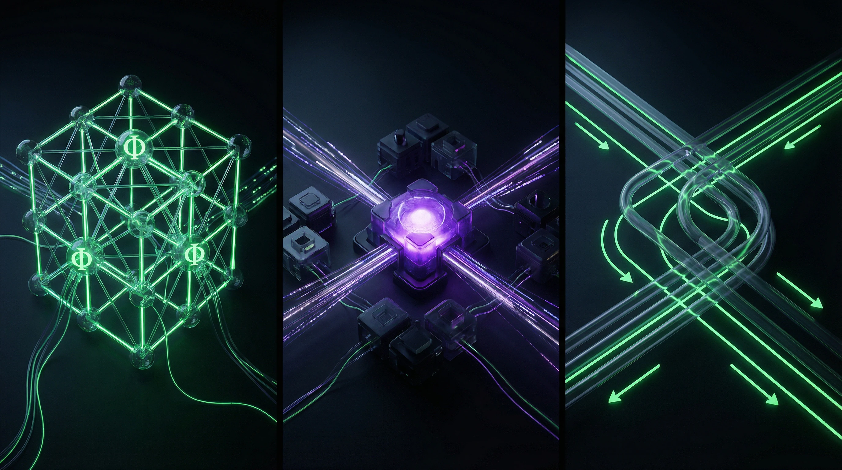 Visual comparison of three major consciousness theories with their architectural representations